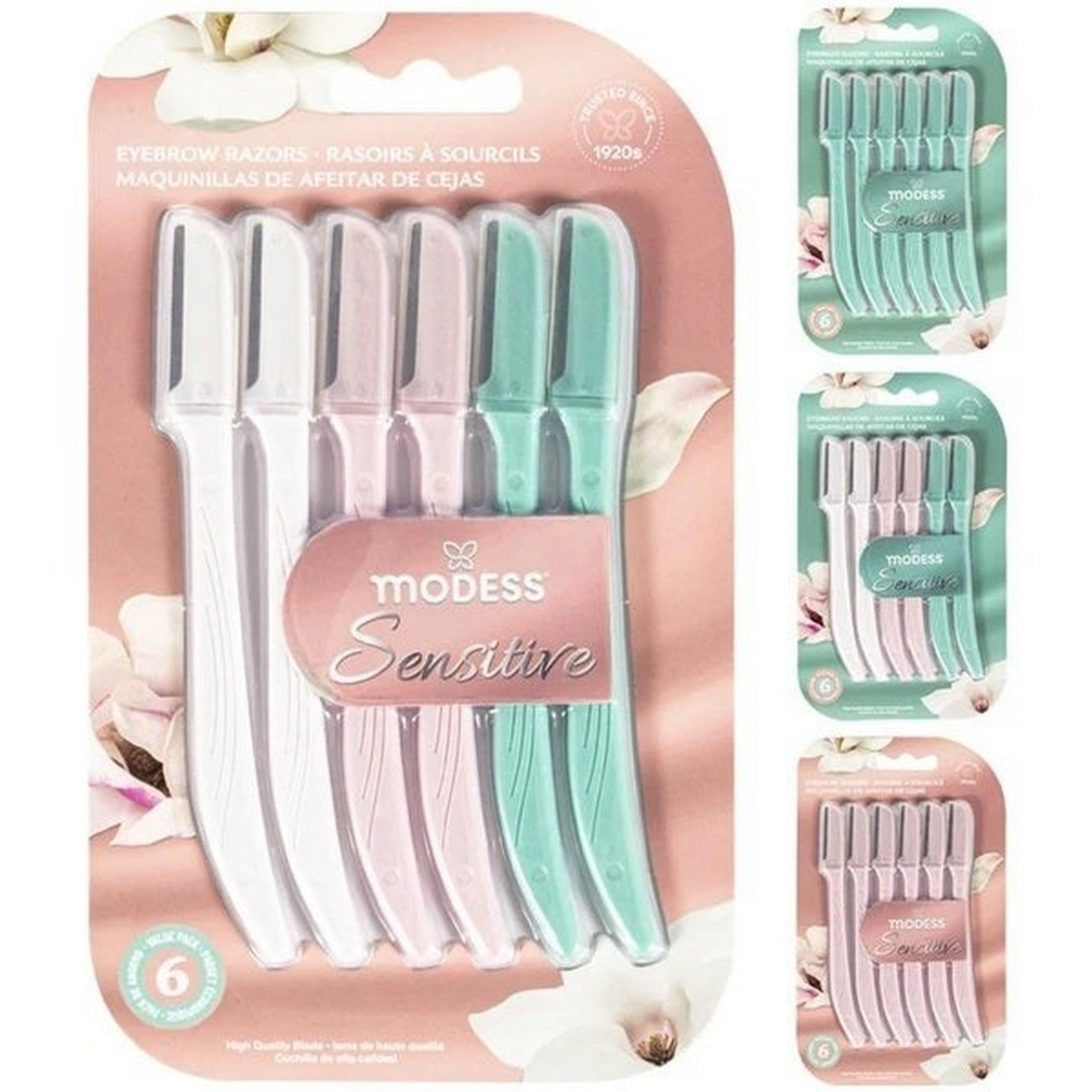 Modess 6 Eyebrow Razors 5.75in VRT