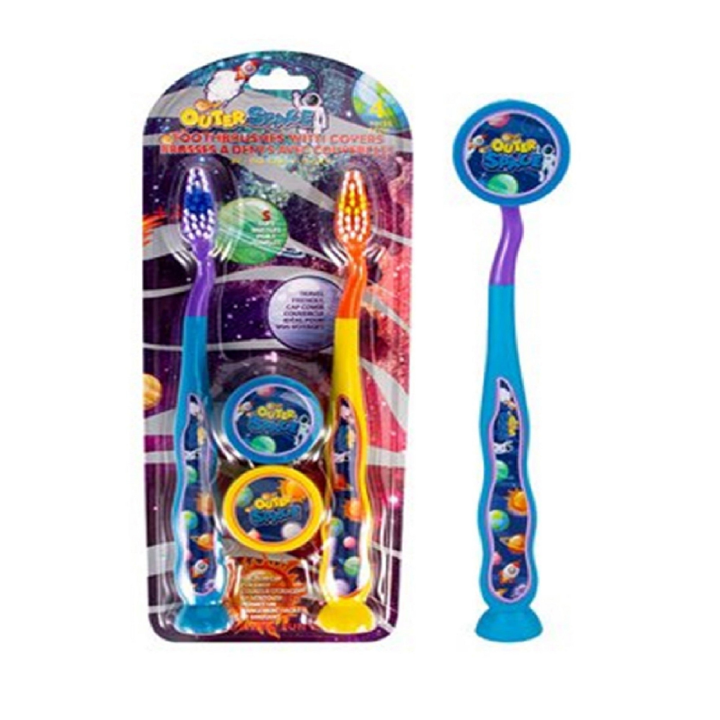 Oral Fusion Toothbrushes with Covers 4pcs - Outer Space  6.6in