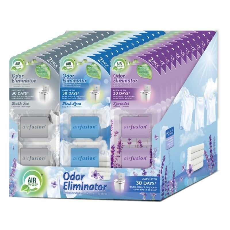 Air Fusion Bin Freshener 2 pack 0.17oz/PDQ (Dark Ice, Fresh Linen, or Lavender)
