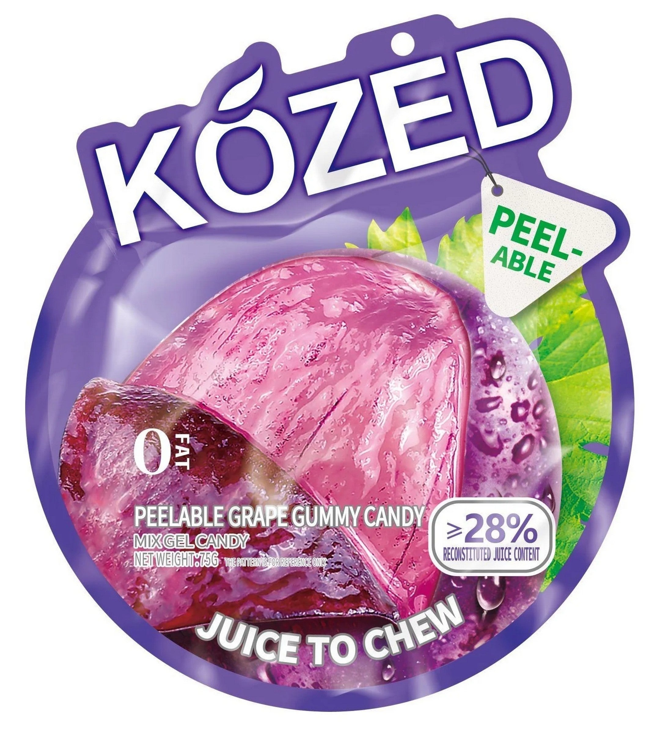 Kozed Peelable Gummy Candy - Grape 75g