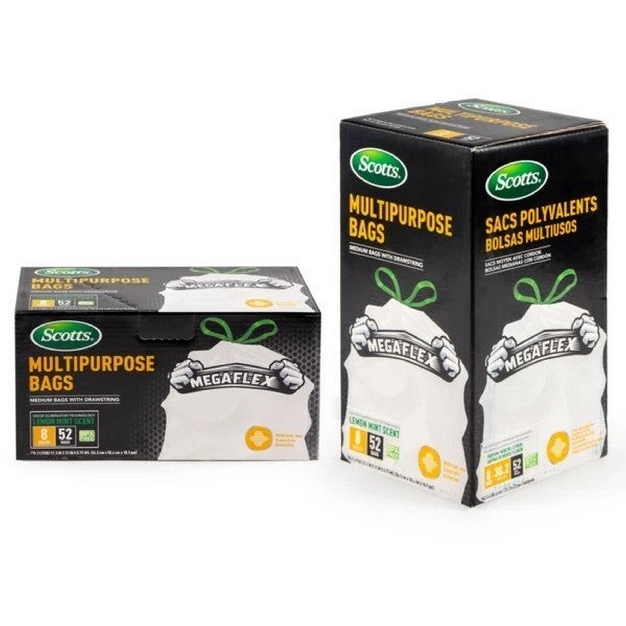 Scotts 100 White Drawstring Flex Trash Bags - Lemon Mint Scent 4 gal 17x18in