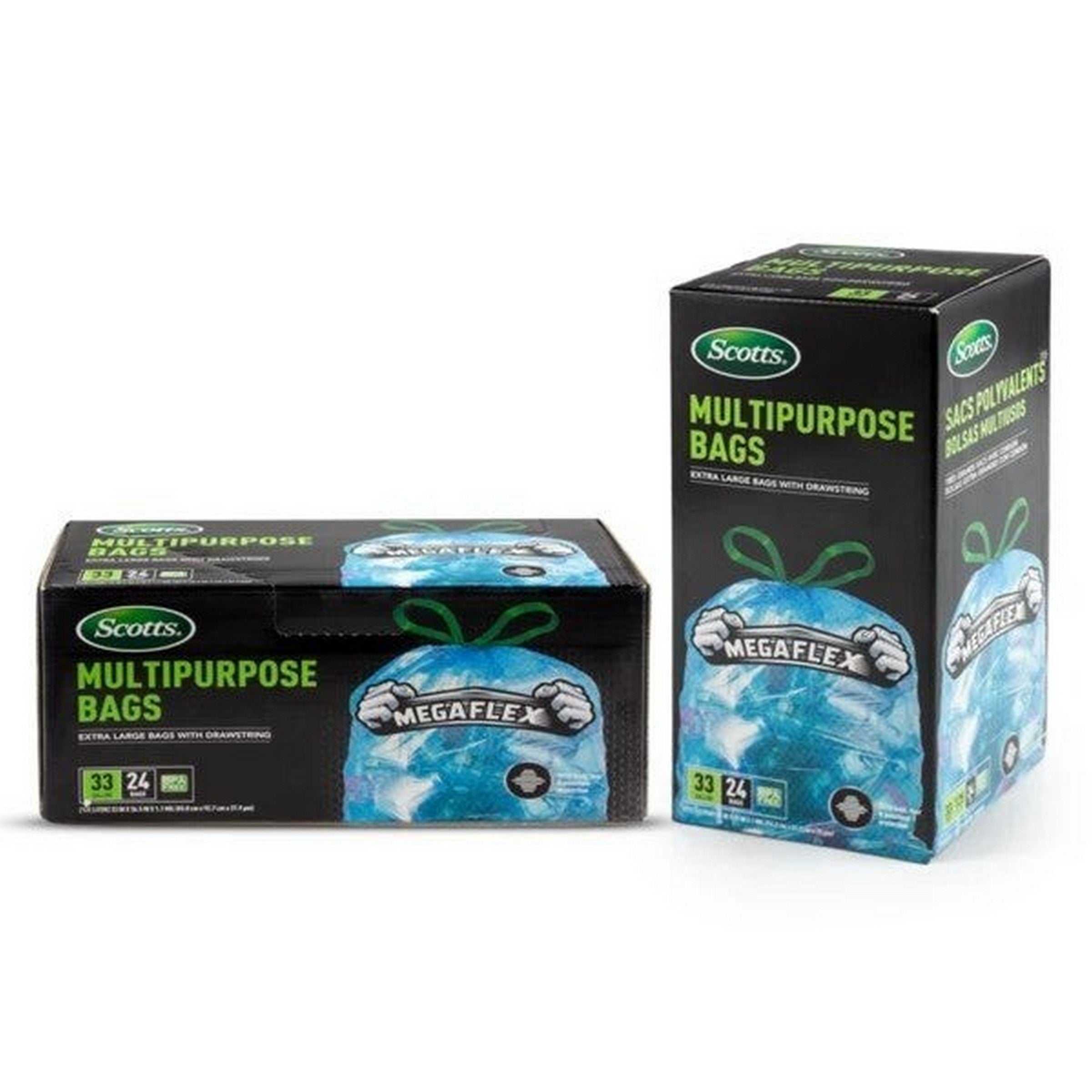 Scotts 36 Clear Blue Drawstring Flex Recycling Bags 30 gal 30x32in 