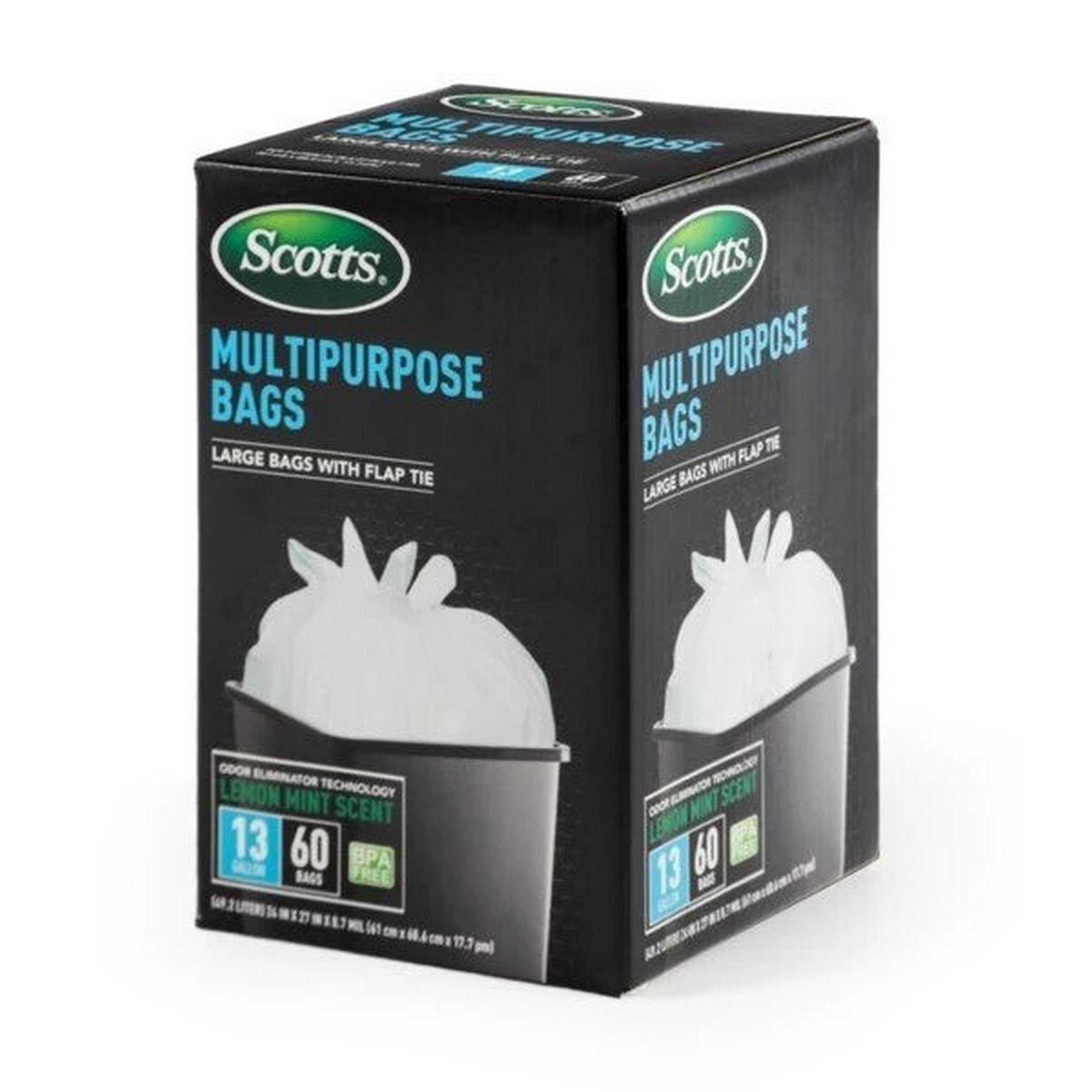 Scotts 88 White Flap Tie Trash Bags - Lemon Mint Scent 8 gal 22x24in 