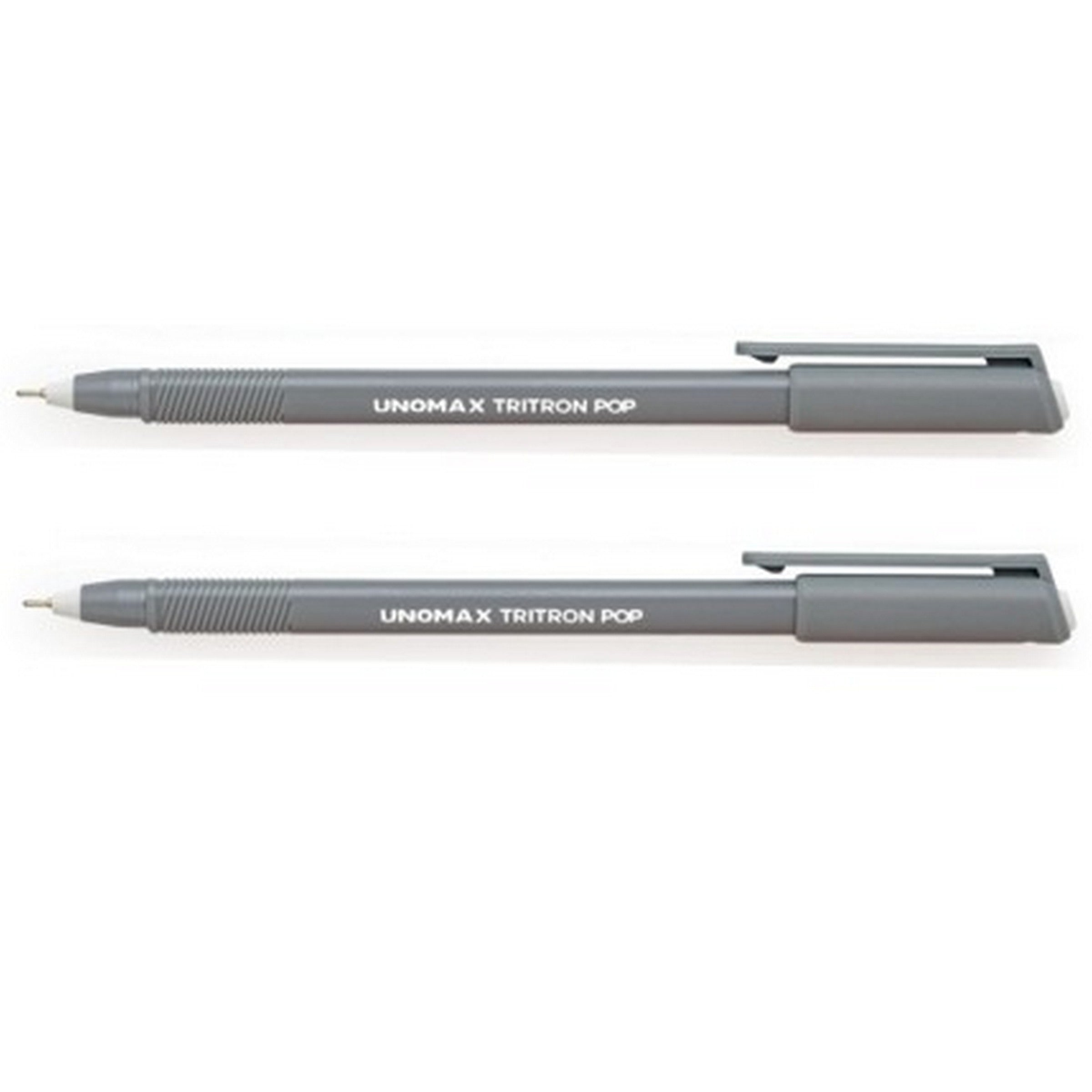 Unomax Triton Pop 2 Pens - Black Ink 0.7mm 