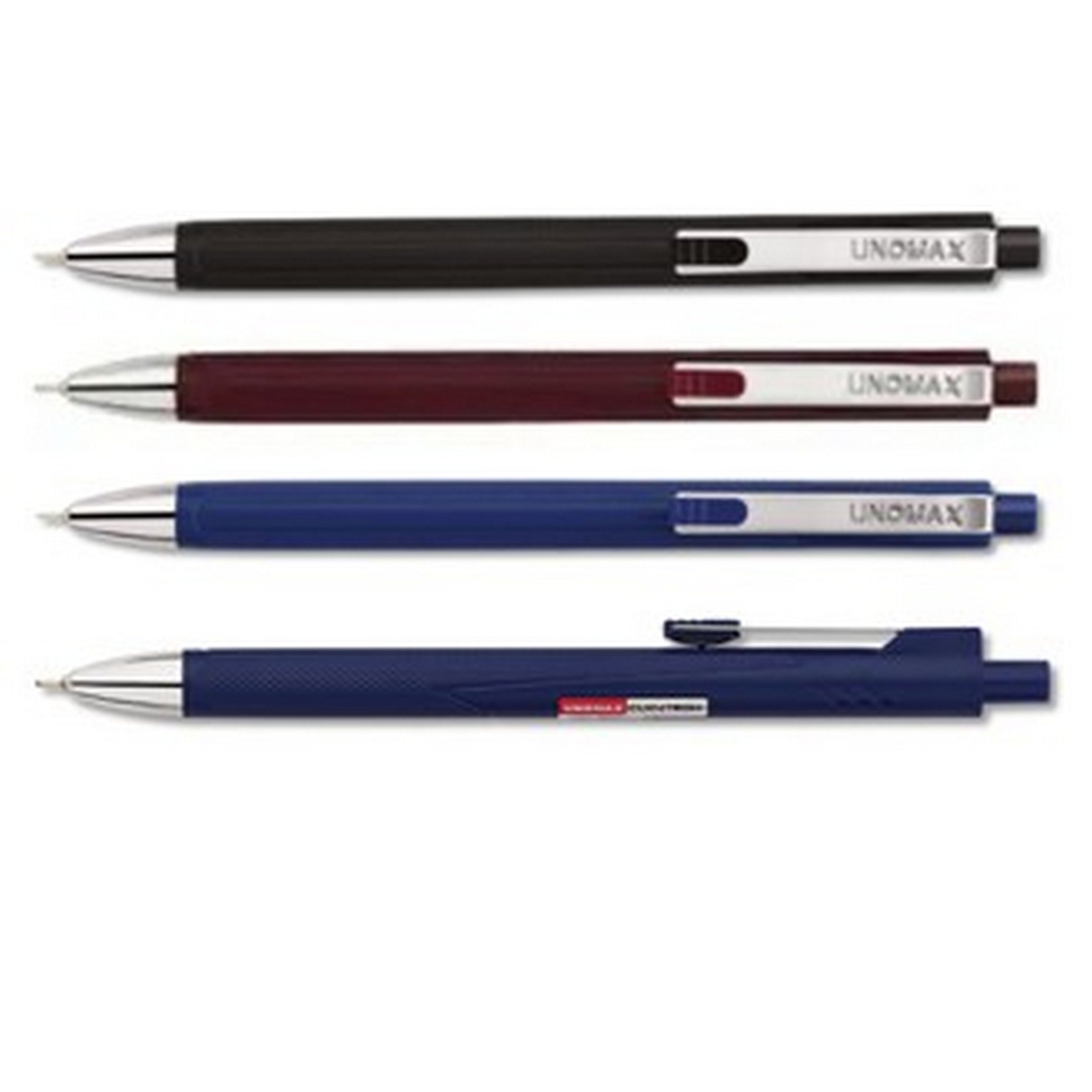 Unomax Clicktron 4 Retractable Gel Pens - Metal Clip 5.1in