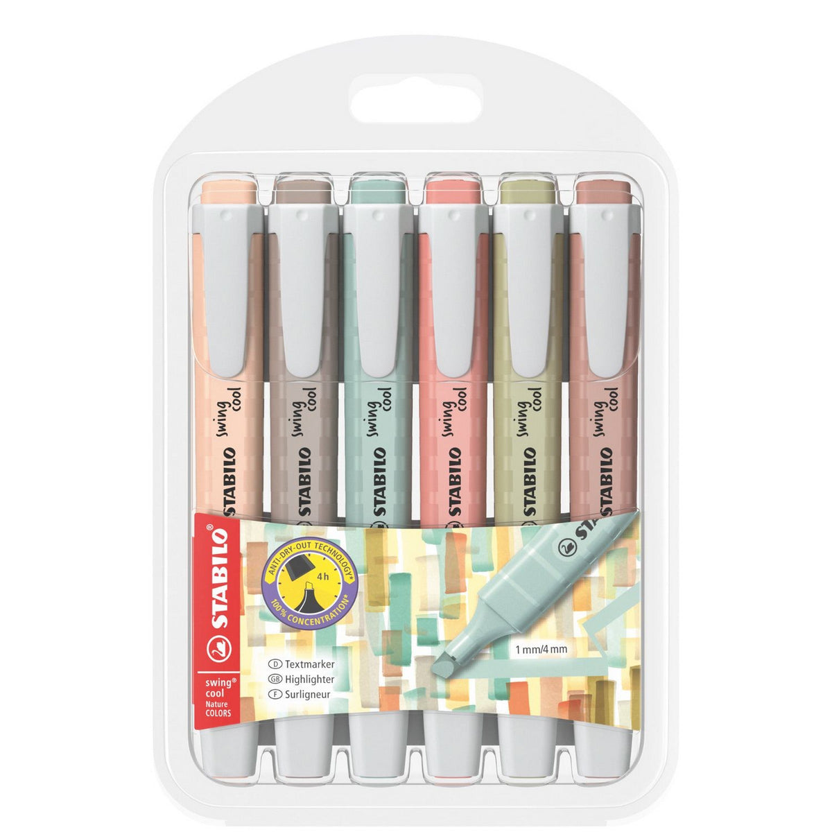 Stabilo Swing Cool 6 Highlighters - Nature Colors