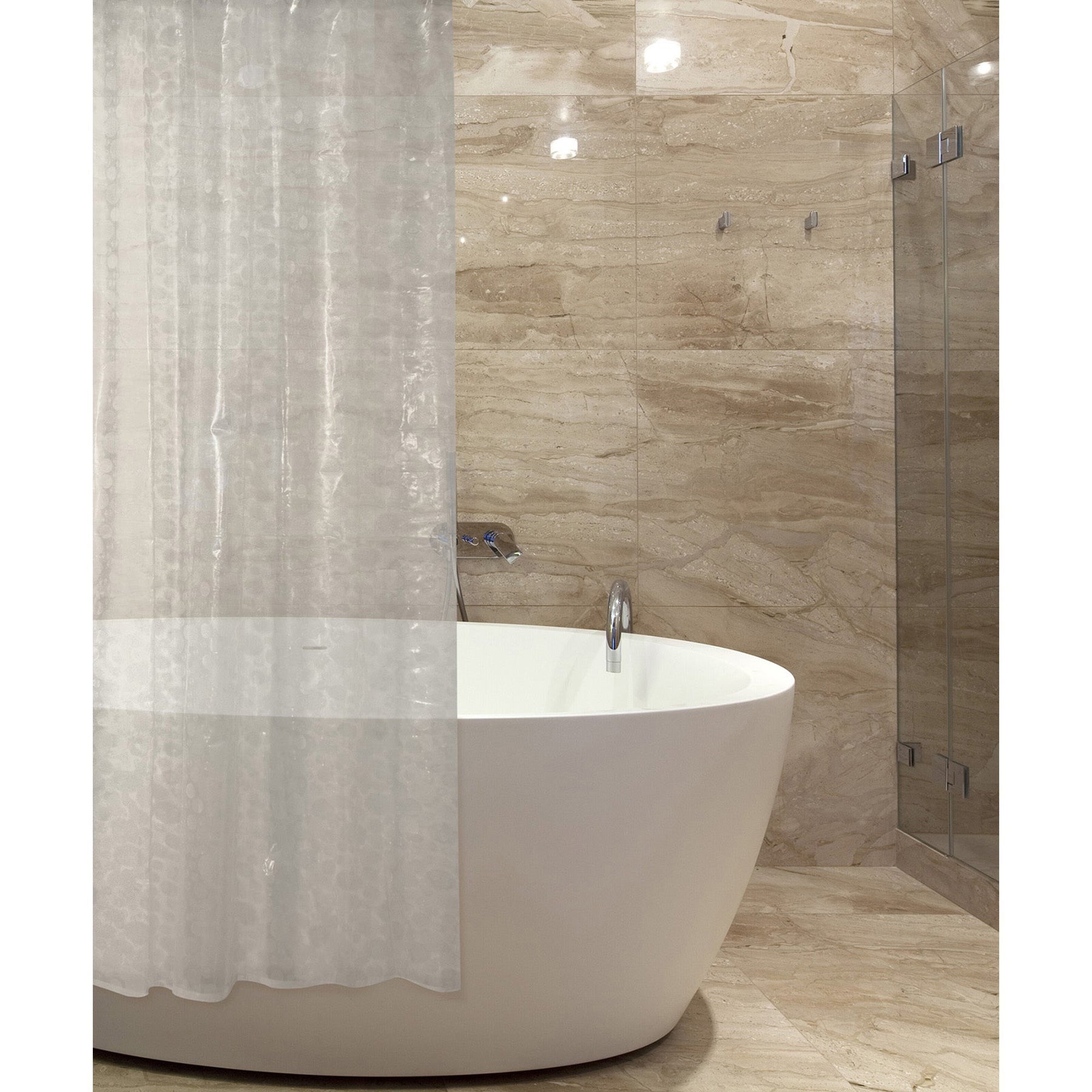 Eva Embossed Frosted Shower Curtain with Metal Grommets - Confettis 70x72in