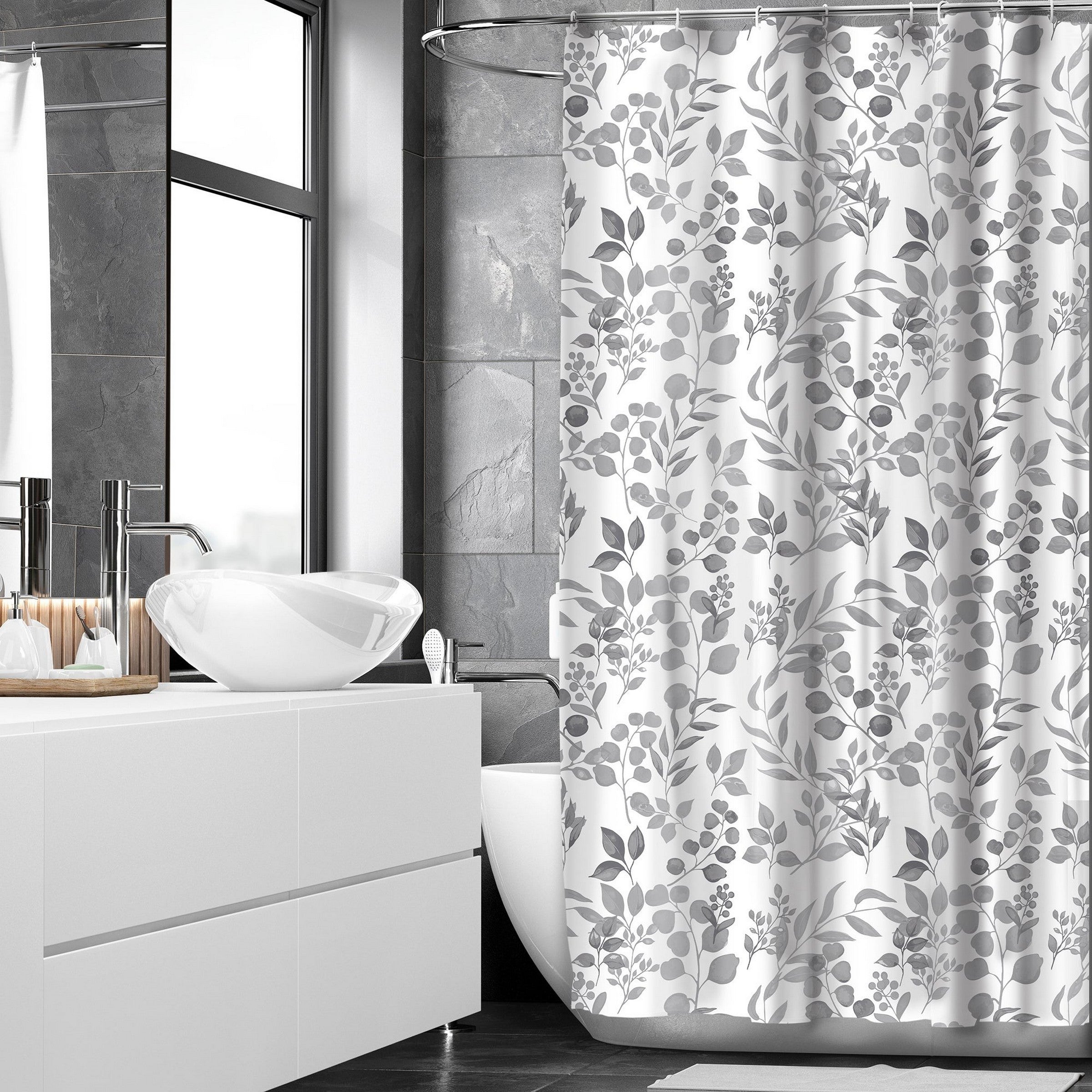 Woven Printed Shower Curtain 100% Polyester - Floral 70x72in