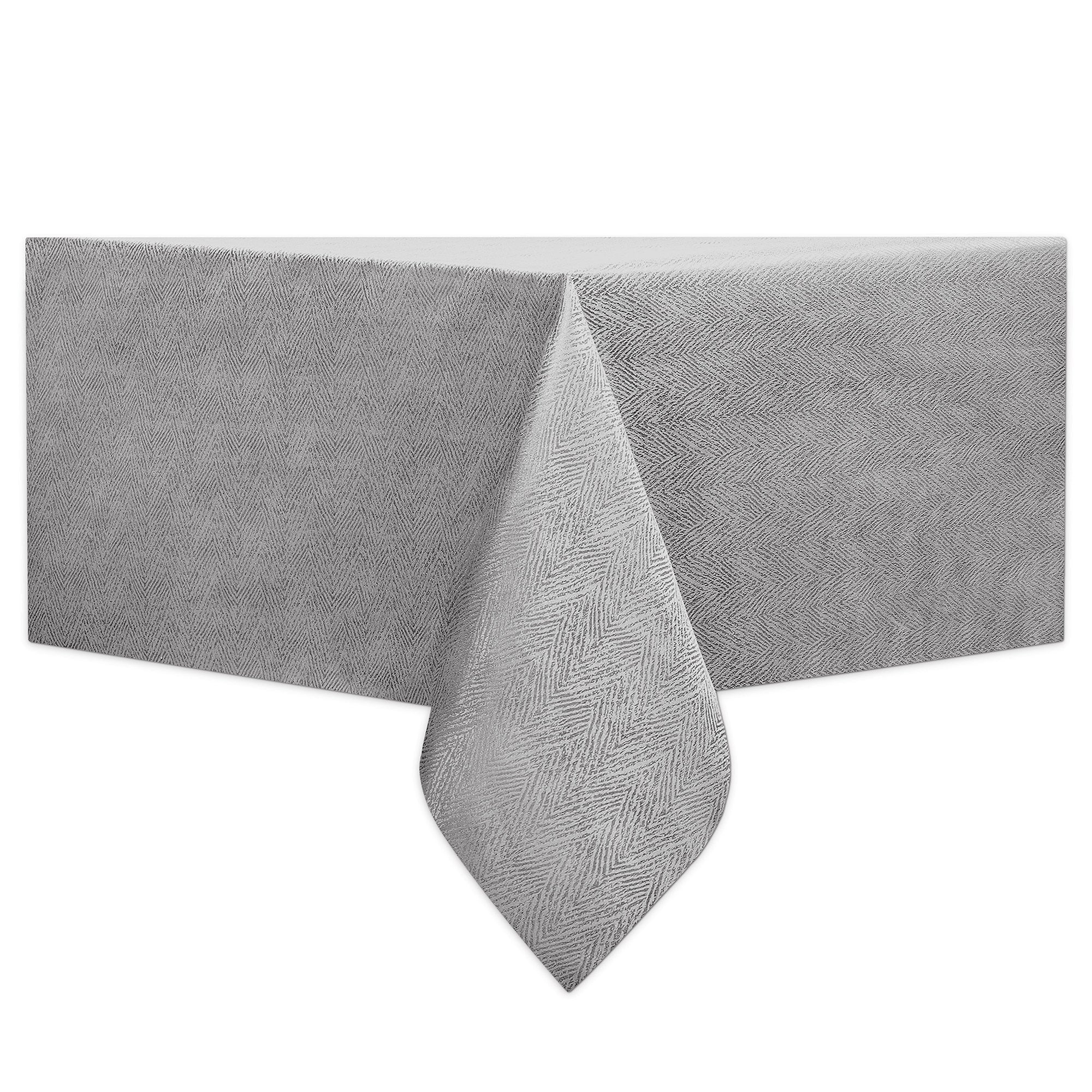 Woven Solid Jacquard Tablecloth 100% Polyester - Grey 58x84in