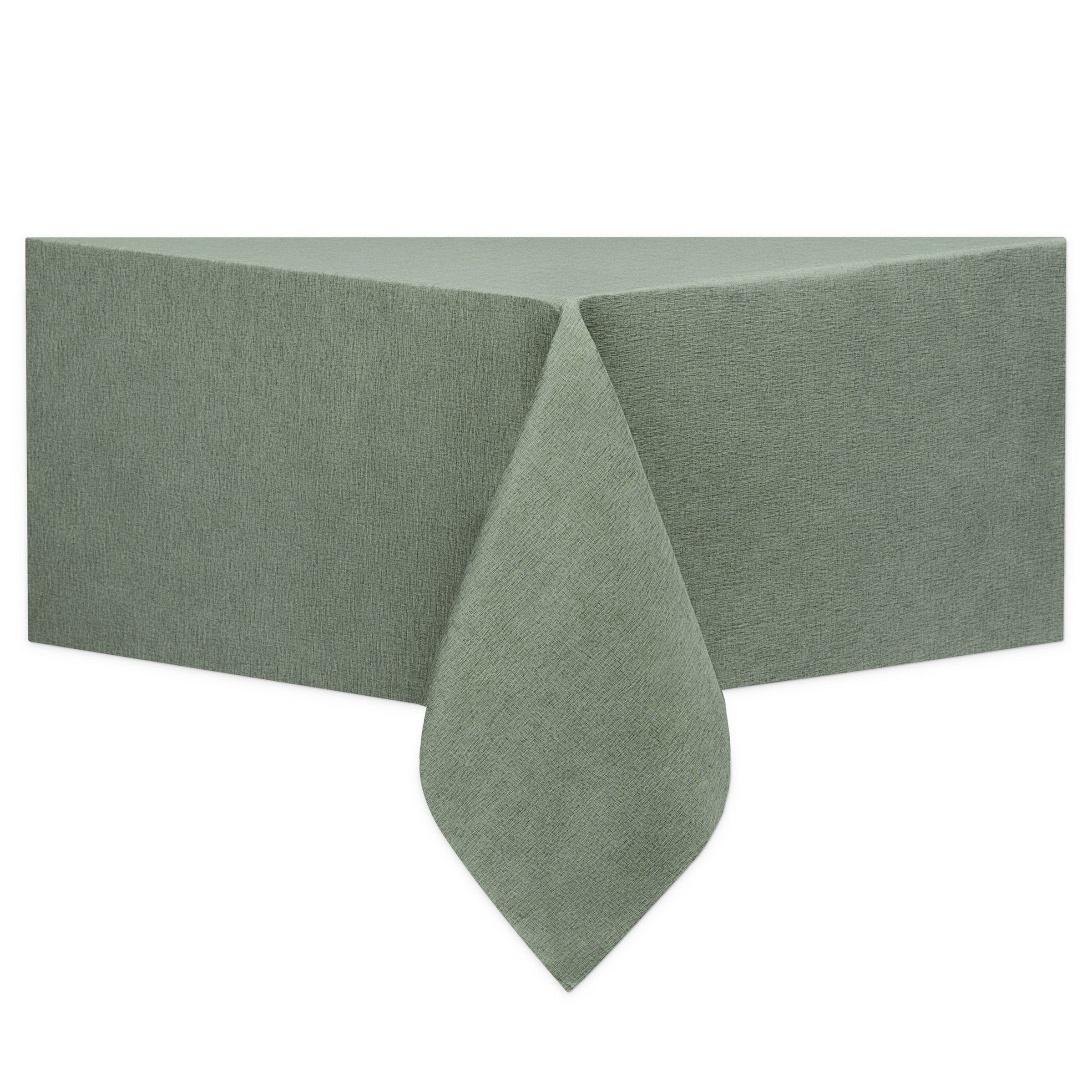 Woven Solid Linen Look Tablecloth 100% Polyester - Sage 60x102in