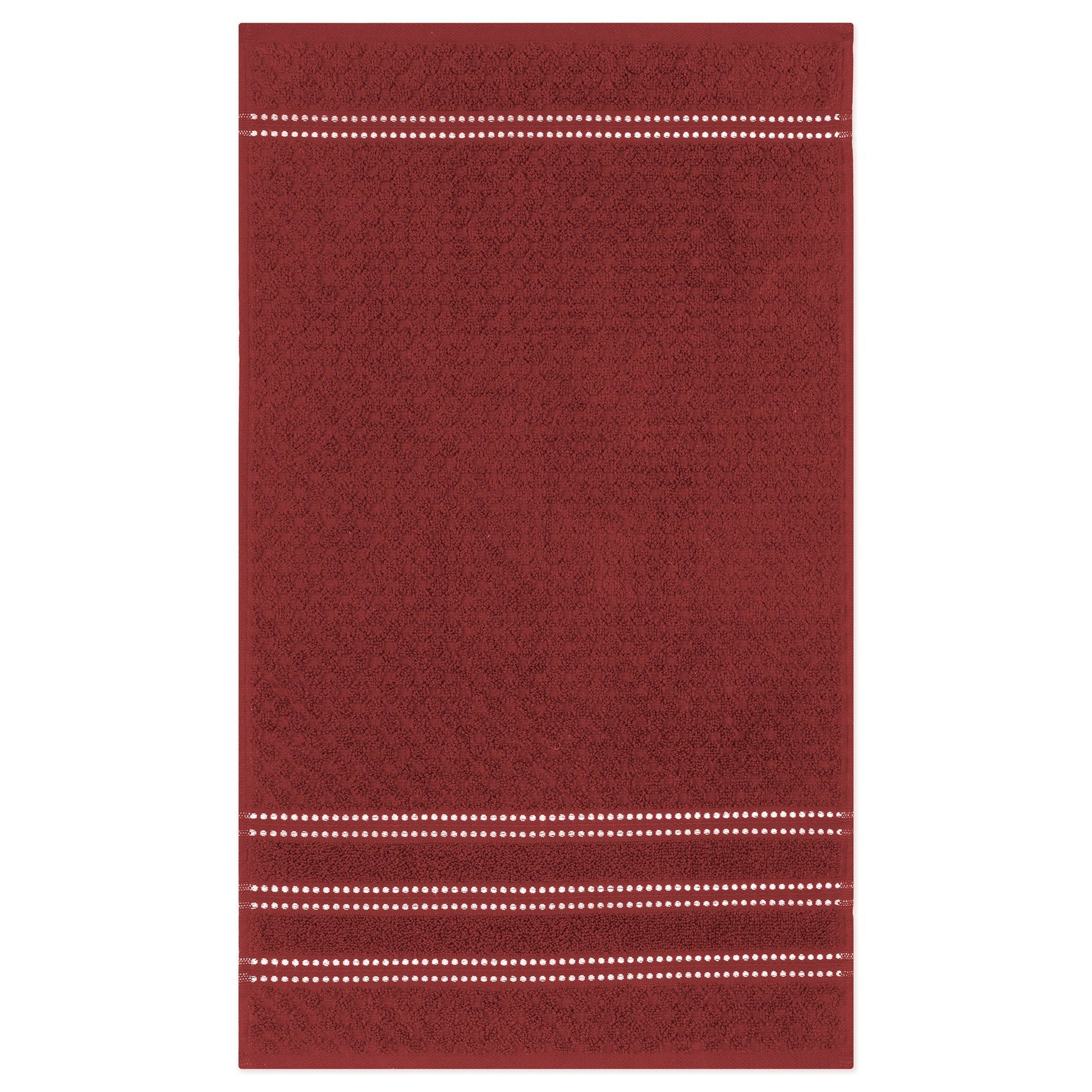 Woven Terry Hand Towel 100% Cotton - Burgundy 15x26in