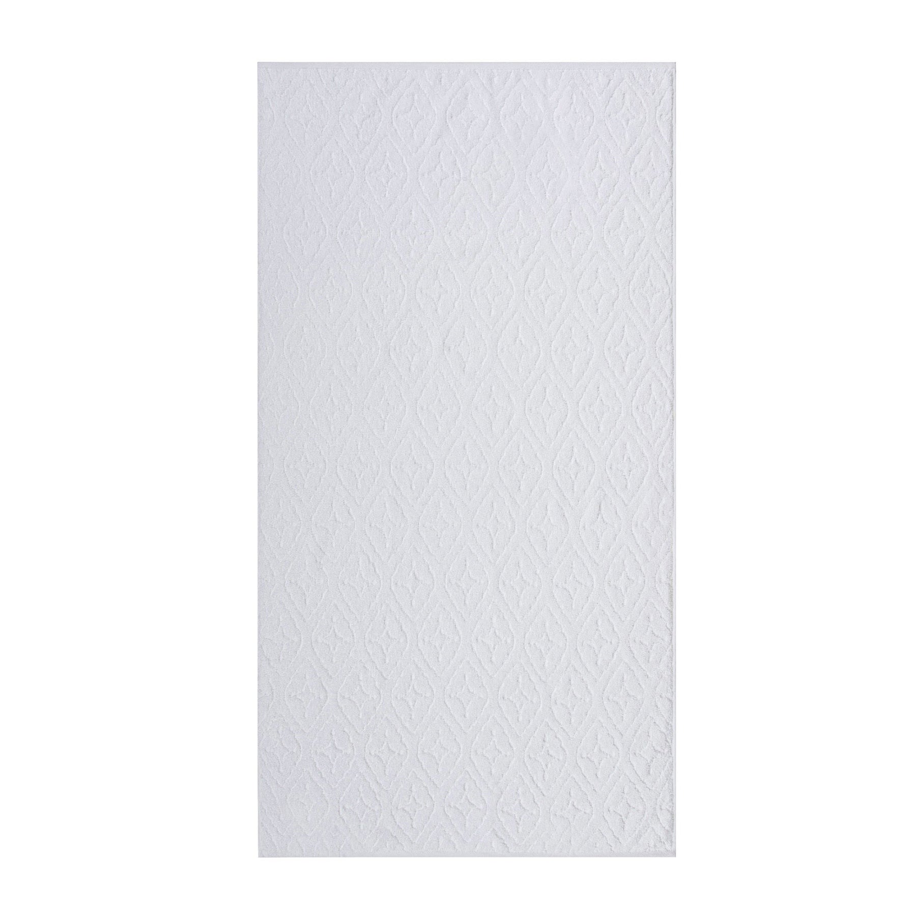 Woven Terry Textured Bath Towel 100% Cotton - White 27x50in