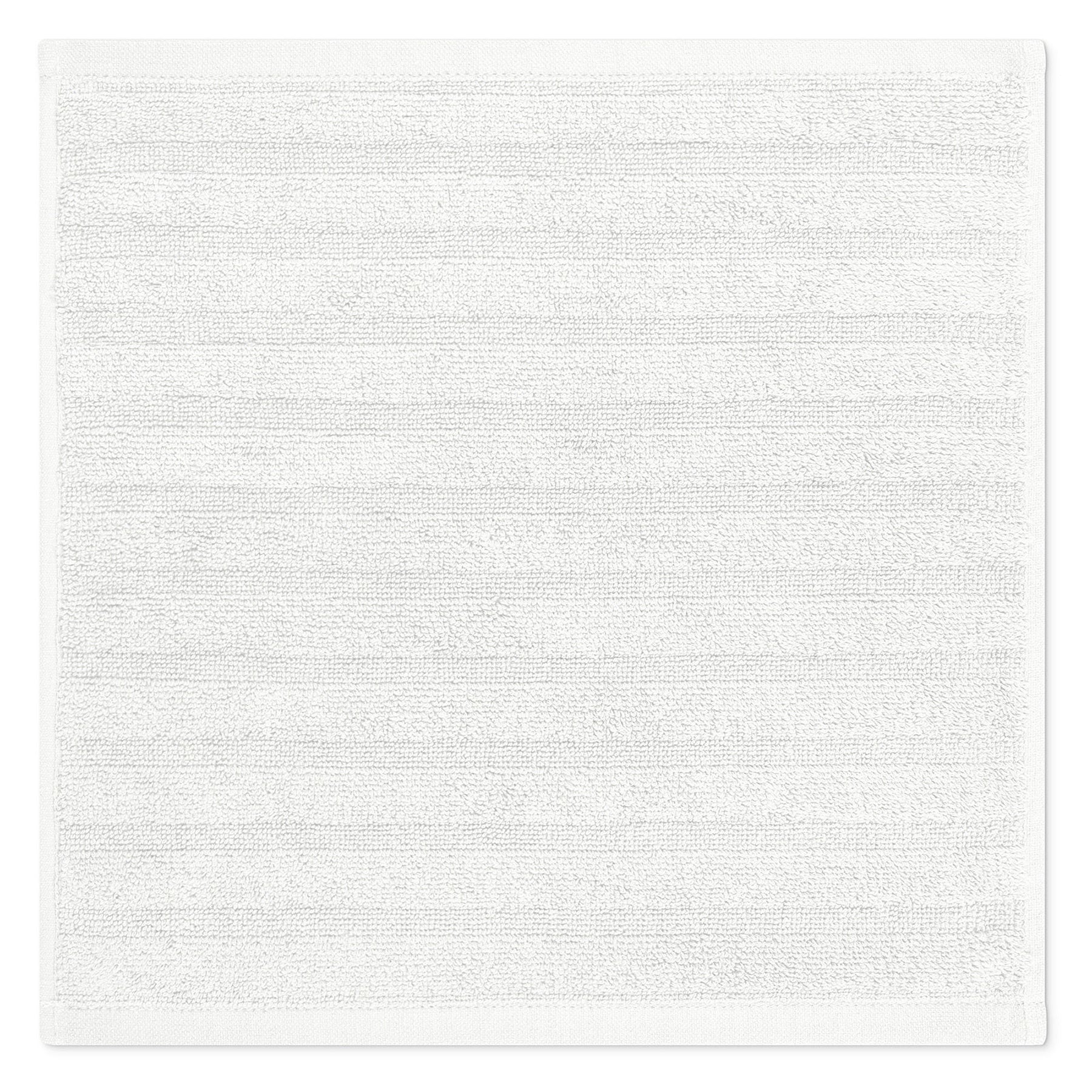 Woven Textured Terry Facecloth 100% Cotton - White 12x12in
