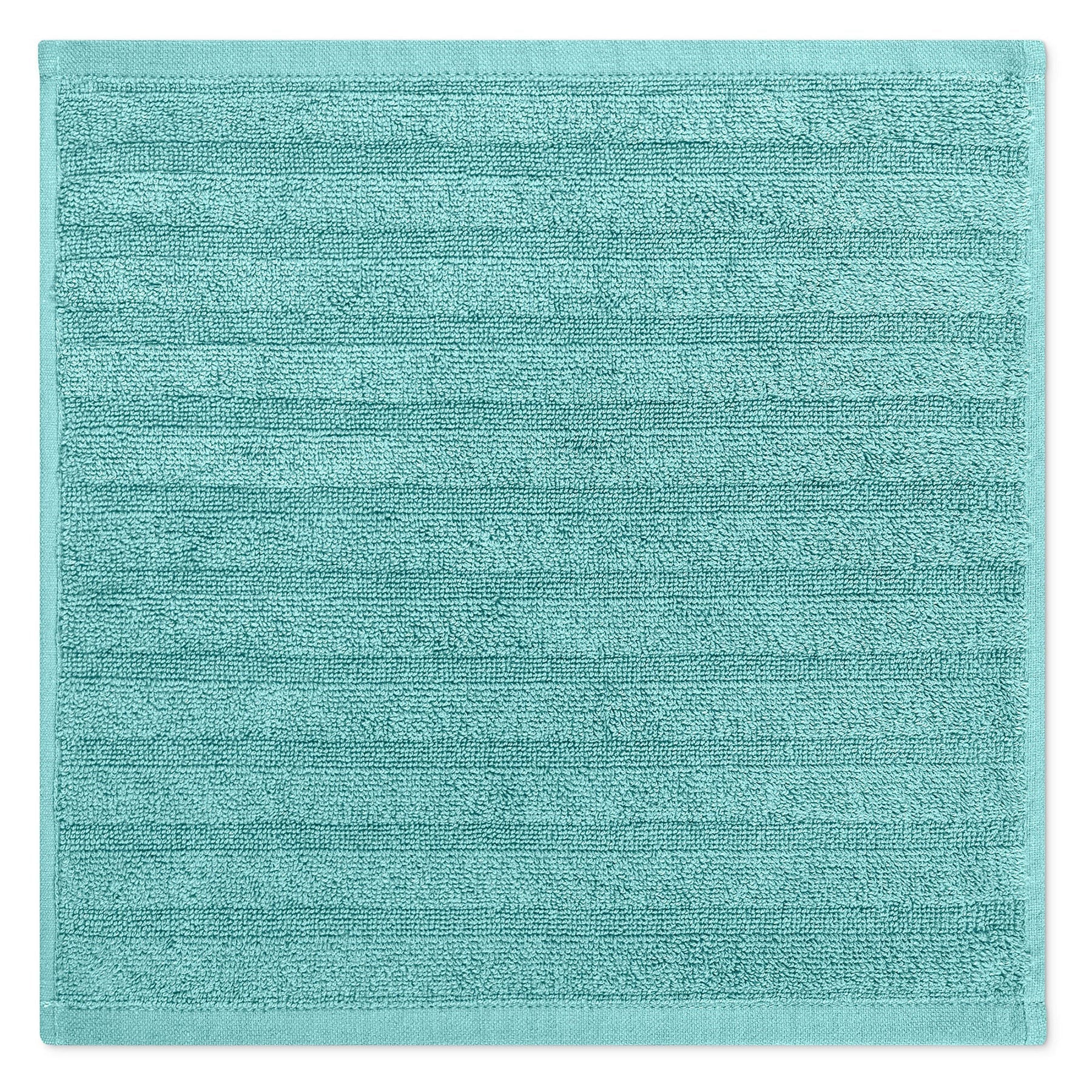 Woven Textured Terry Facecloth 100% Cotton - Aqua 12x12in