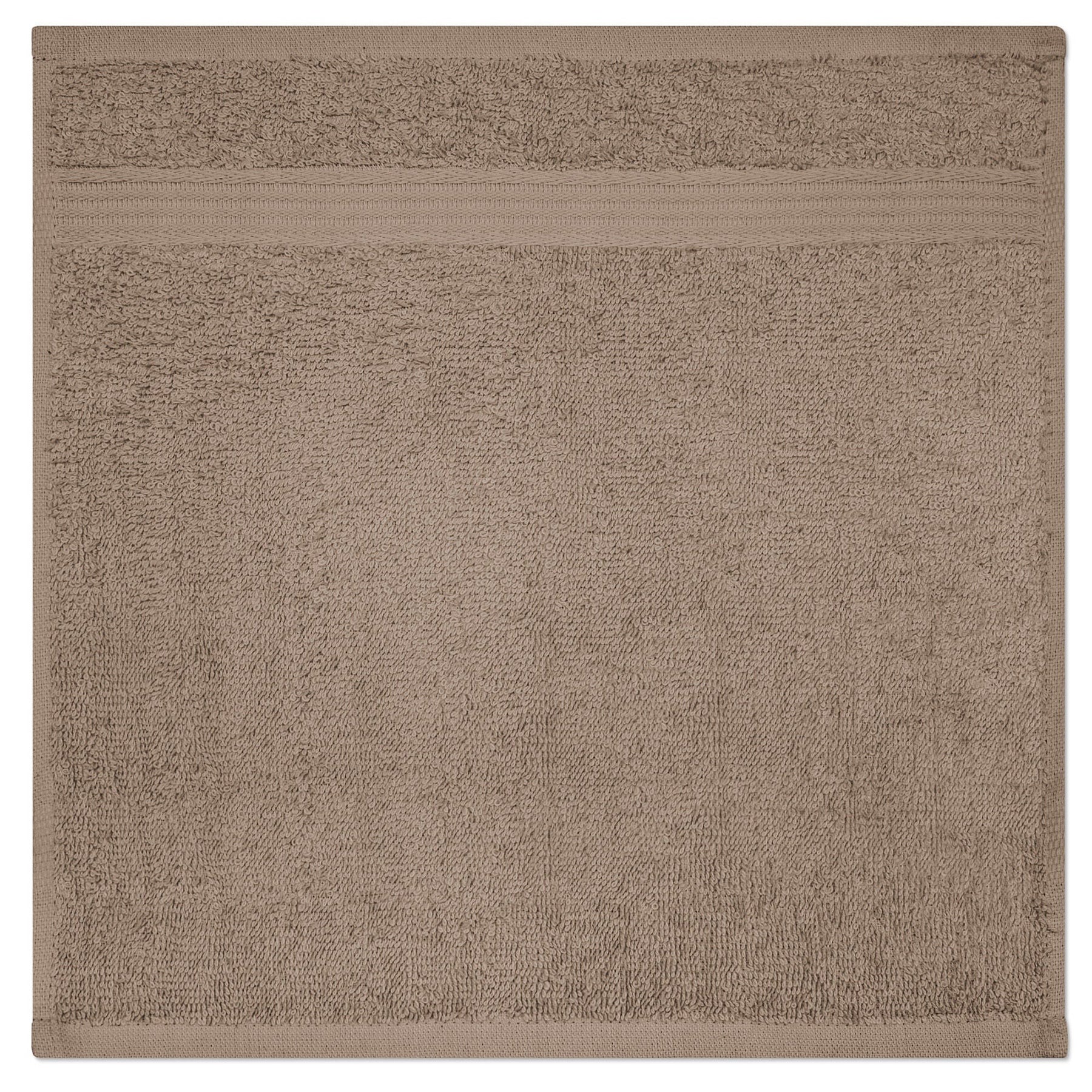 Allure Collection Dobby Border Washcloth 100% Cotton - Taupe 13x13in