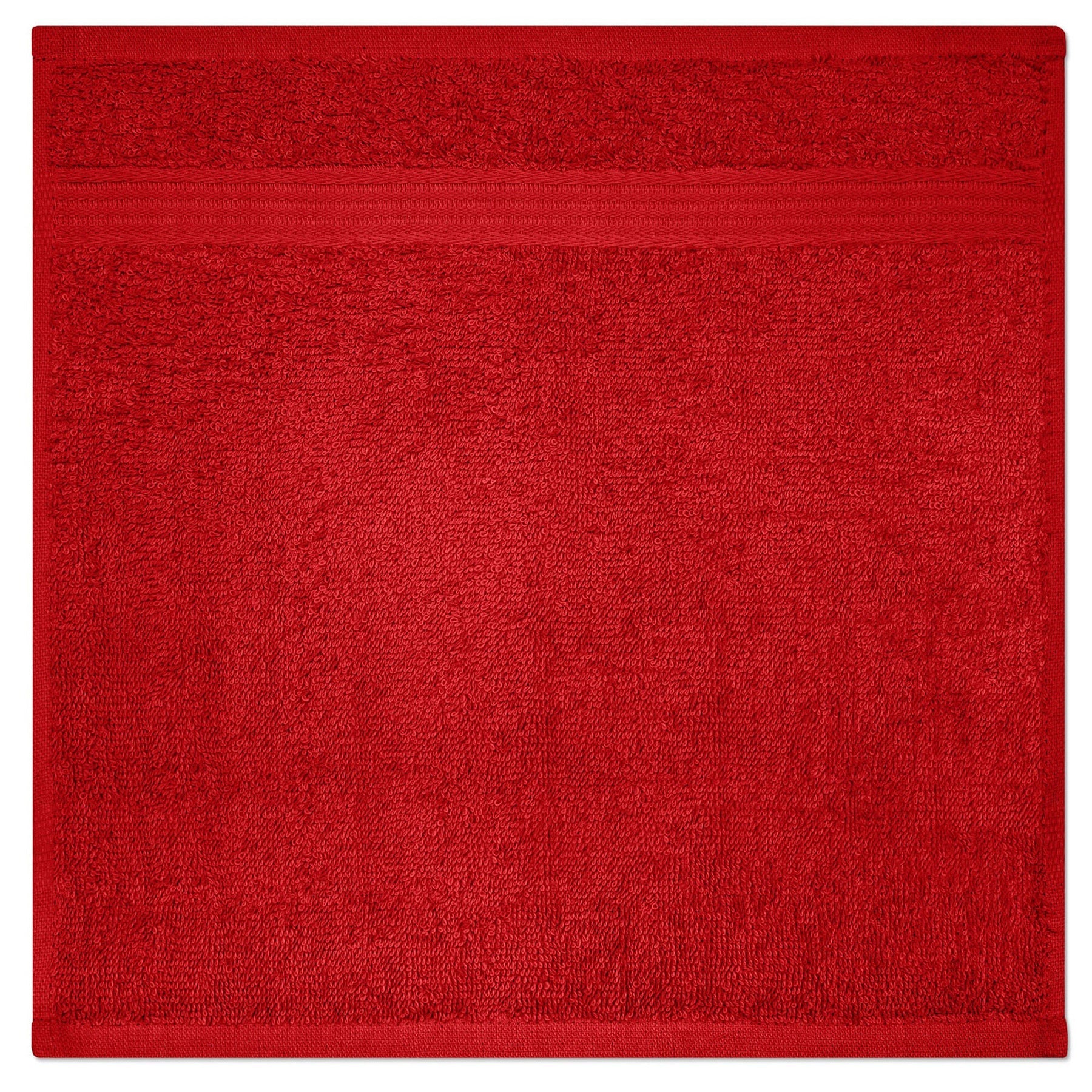 Allure Collection Dobby Border Washcloth 100% Cotton - Red 13x13in