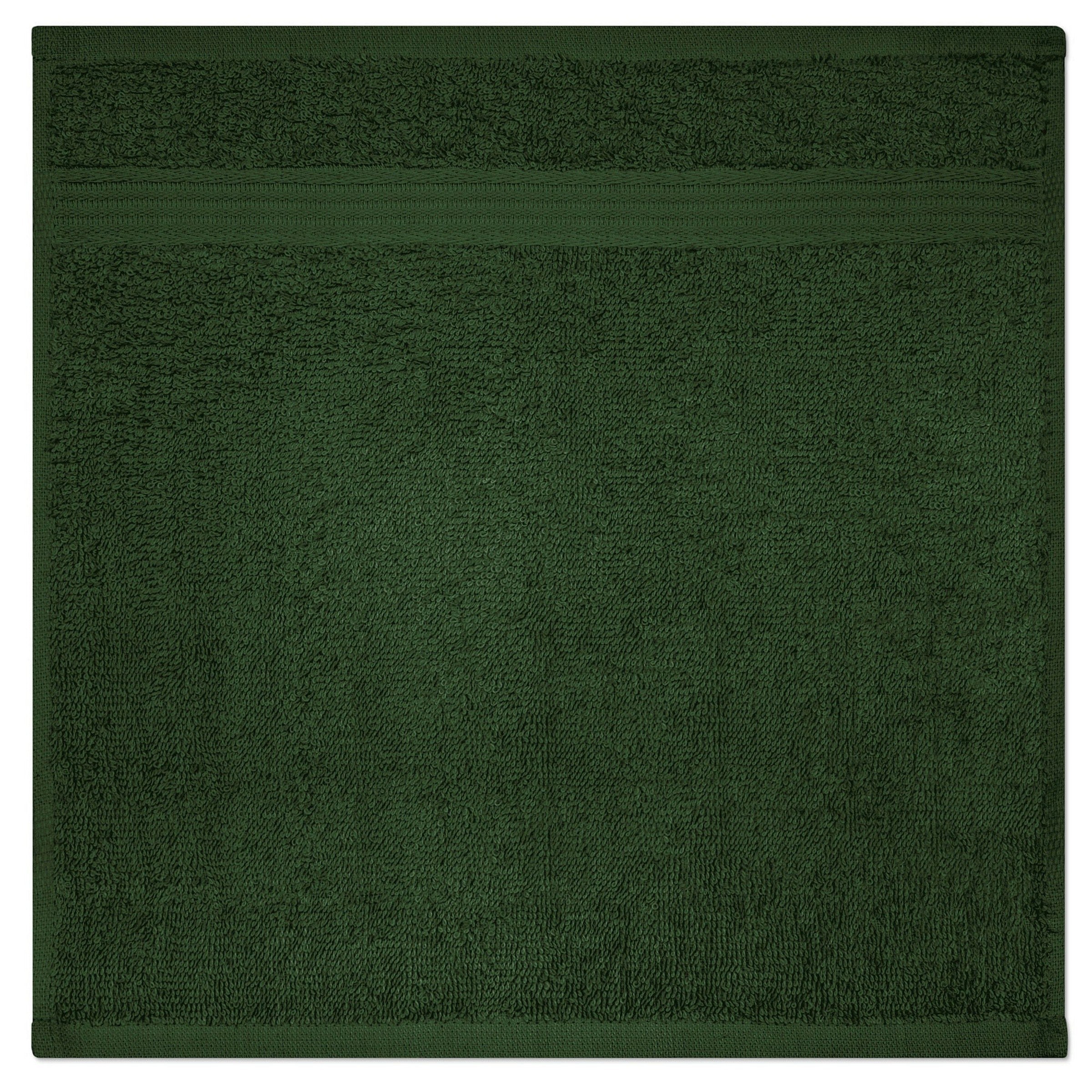 Dobby Border Washcloth 100% Cotton - Army Green 13x13in