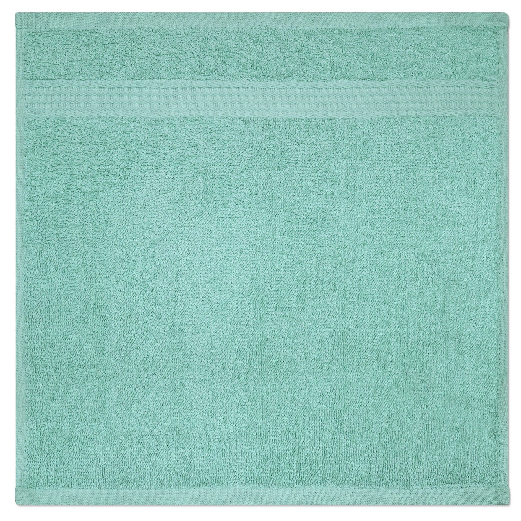 Allure Collection Dobby Border Washcloth 100% Cotton - Aqua 13x13in