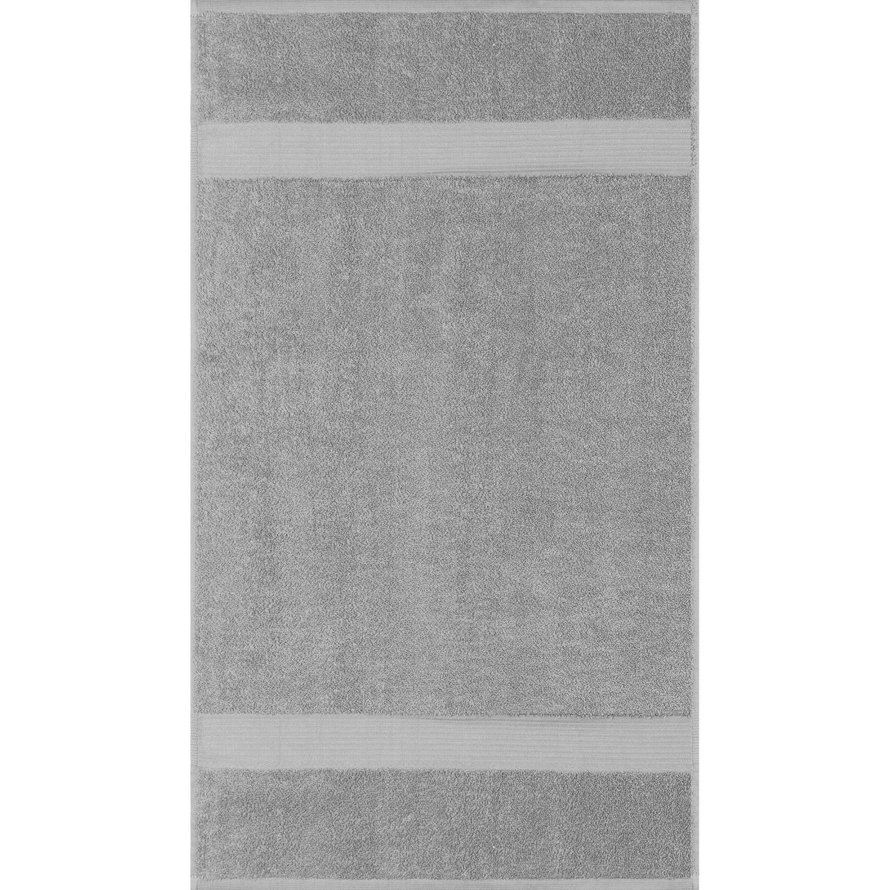 Allure Collection Dobby Border Hand Towel 100% Cotton - Silver 16x28in
