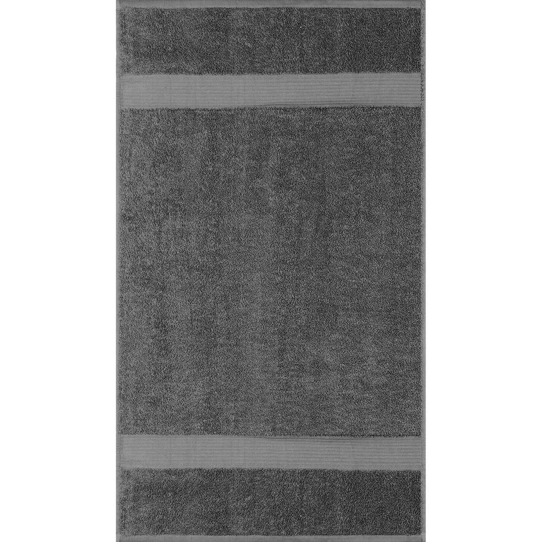 Allure Collection Dobby Border Hand Towel 100% Cotton - Charcoal 16x28in