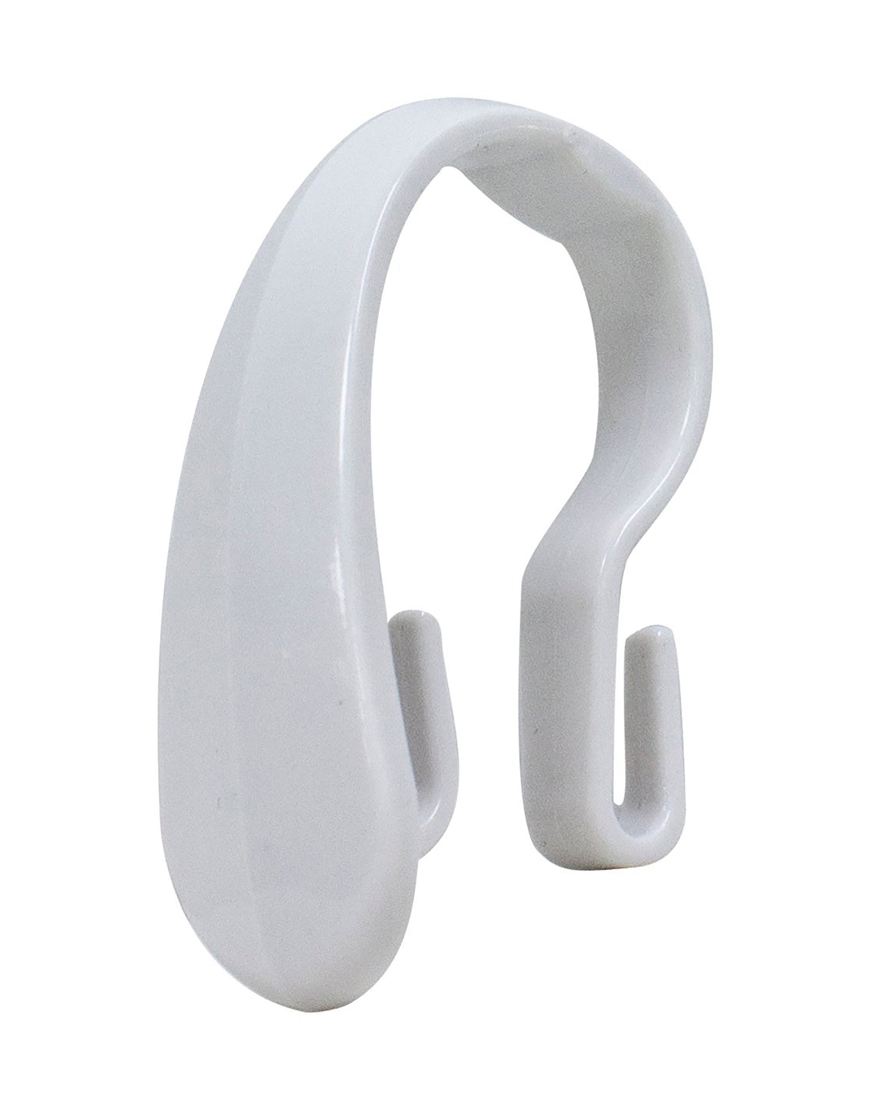 12 Double Shower Curtain Hooks - White 2.7in 