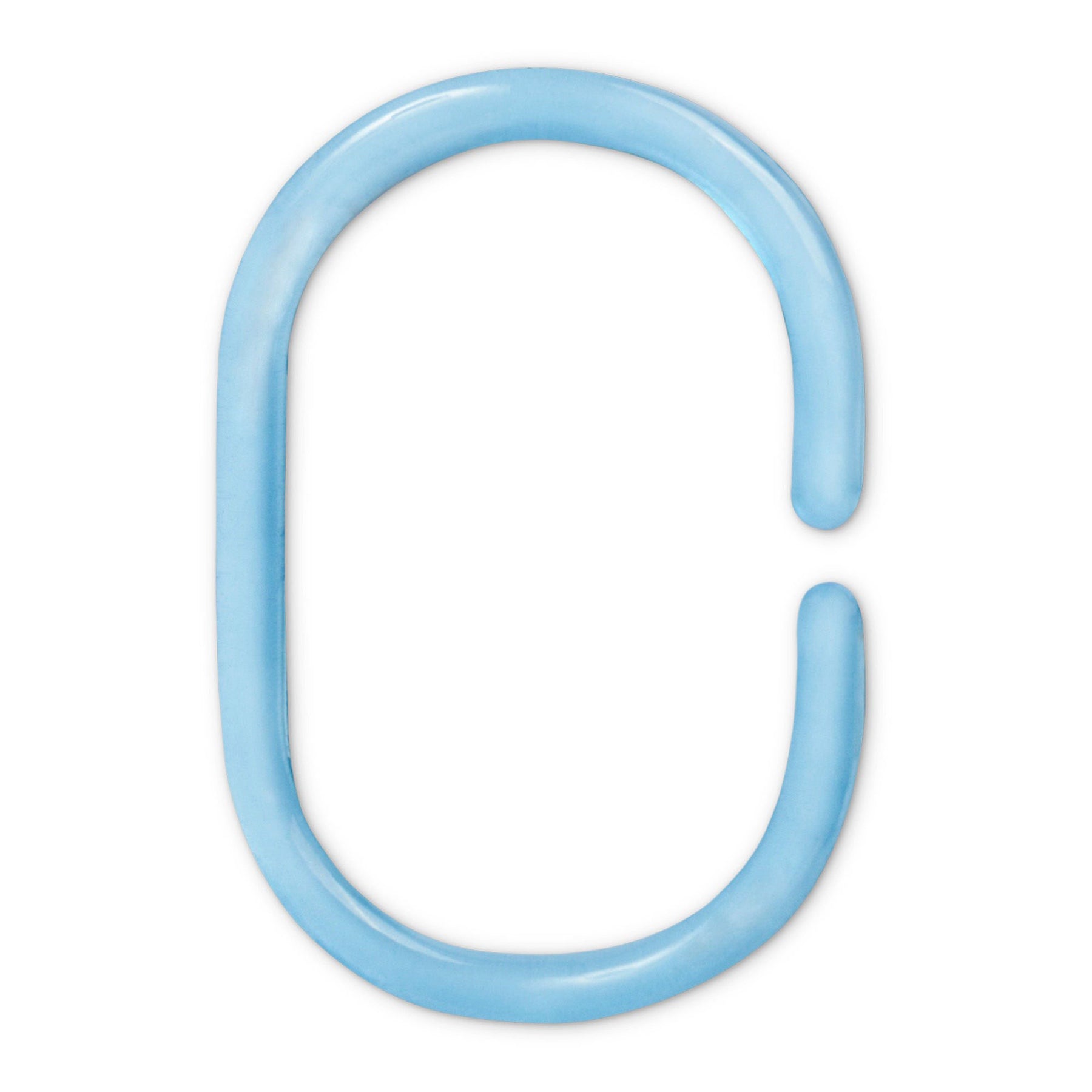 12 Clear Blue Plastic Shower Curtain Hooks 2.25in 
