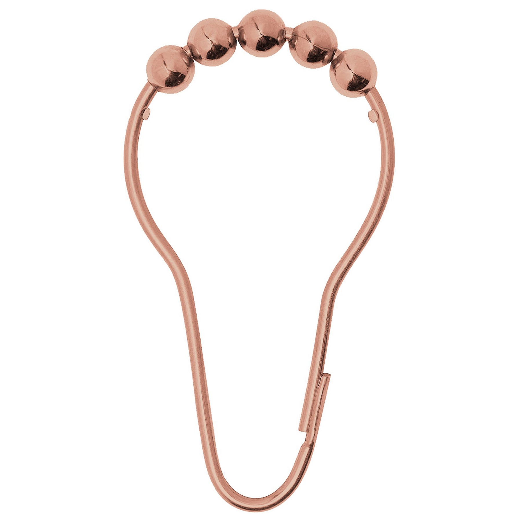 12 Metal Roller Shower Curtain Hooks - Rose Gold 5x1.6in 