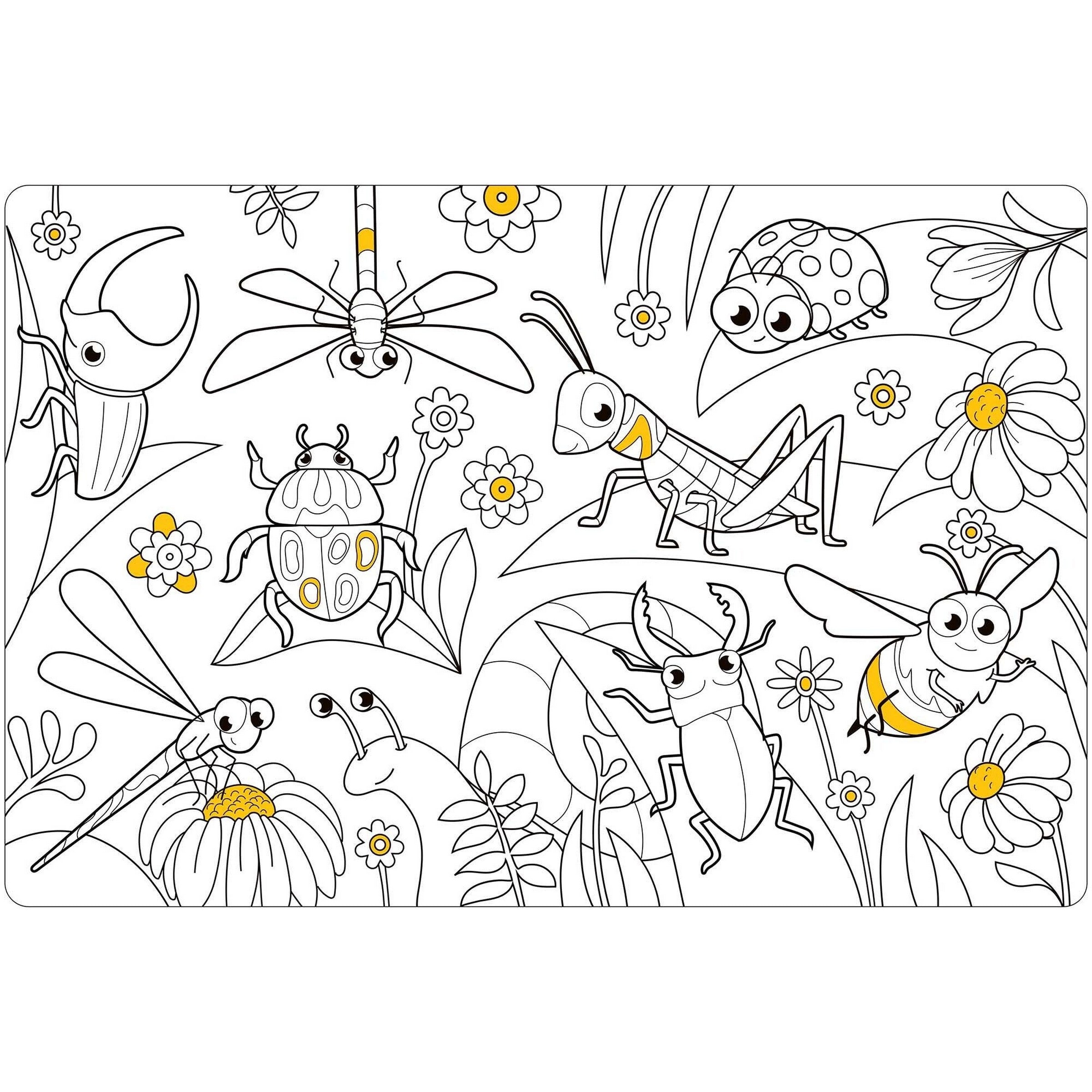 Color Me Placemat - 100% Polypropylene - Bugs 12x18in