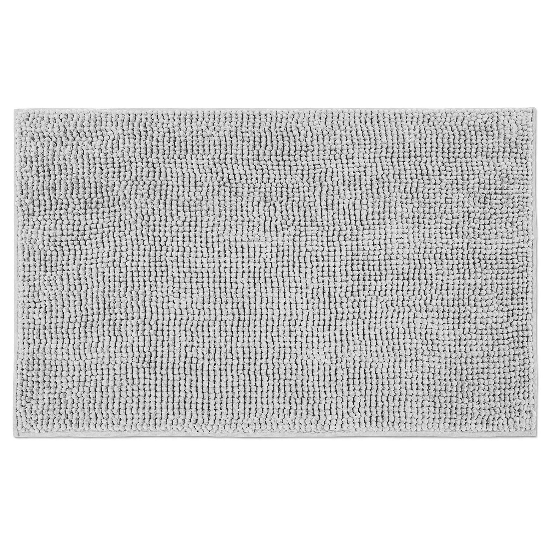 Chenille Bath Mat 100% Polyester/Back Latex - Silver Grey 19x29in