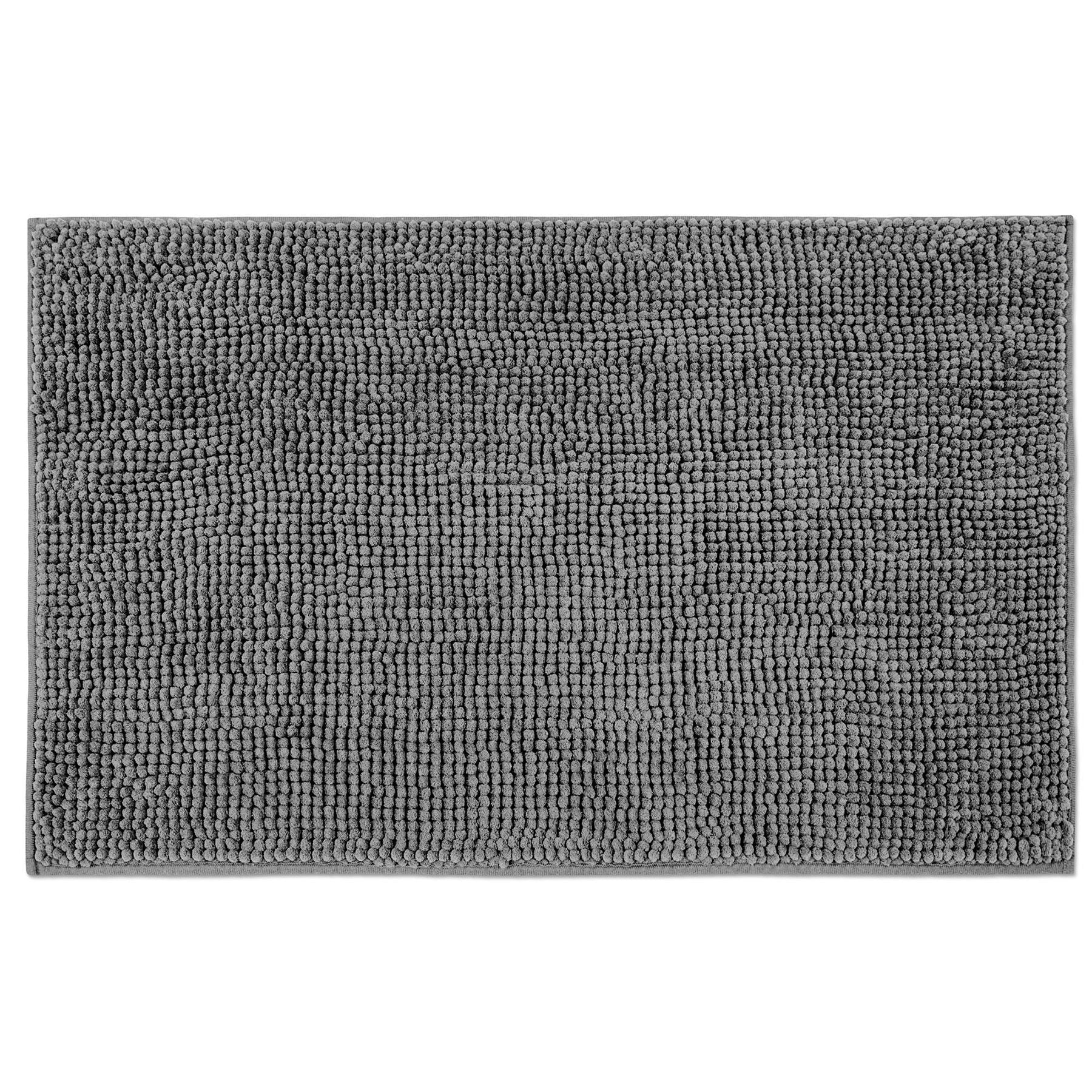Chenille Bath Mat 100% Polyester/Back Latex - Charcoal 19x29in