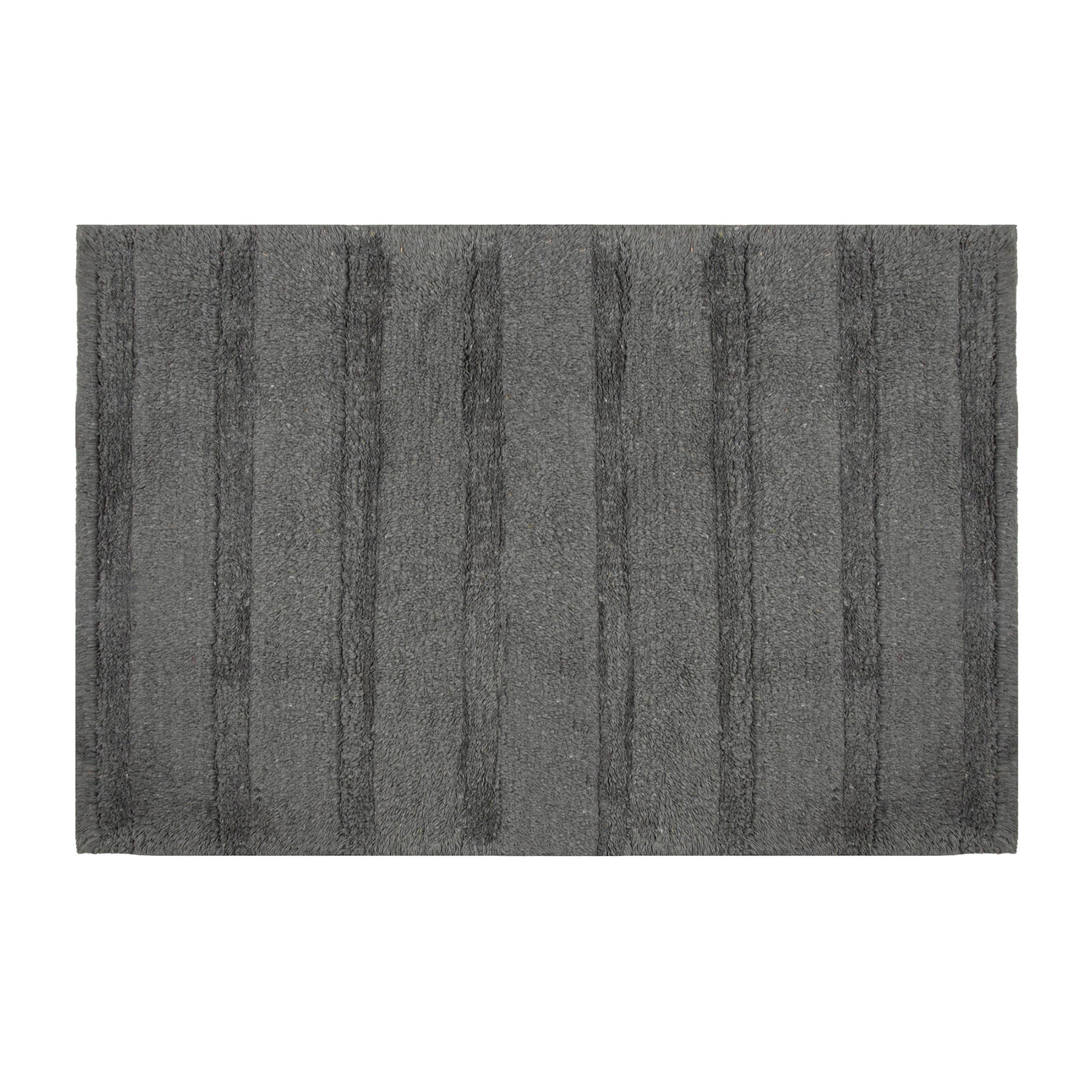 Woven Tufted Bath Mat - Charcoal - Cotton/Polyester Anti-slip Back  20x30in