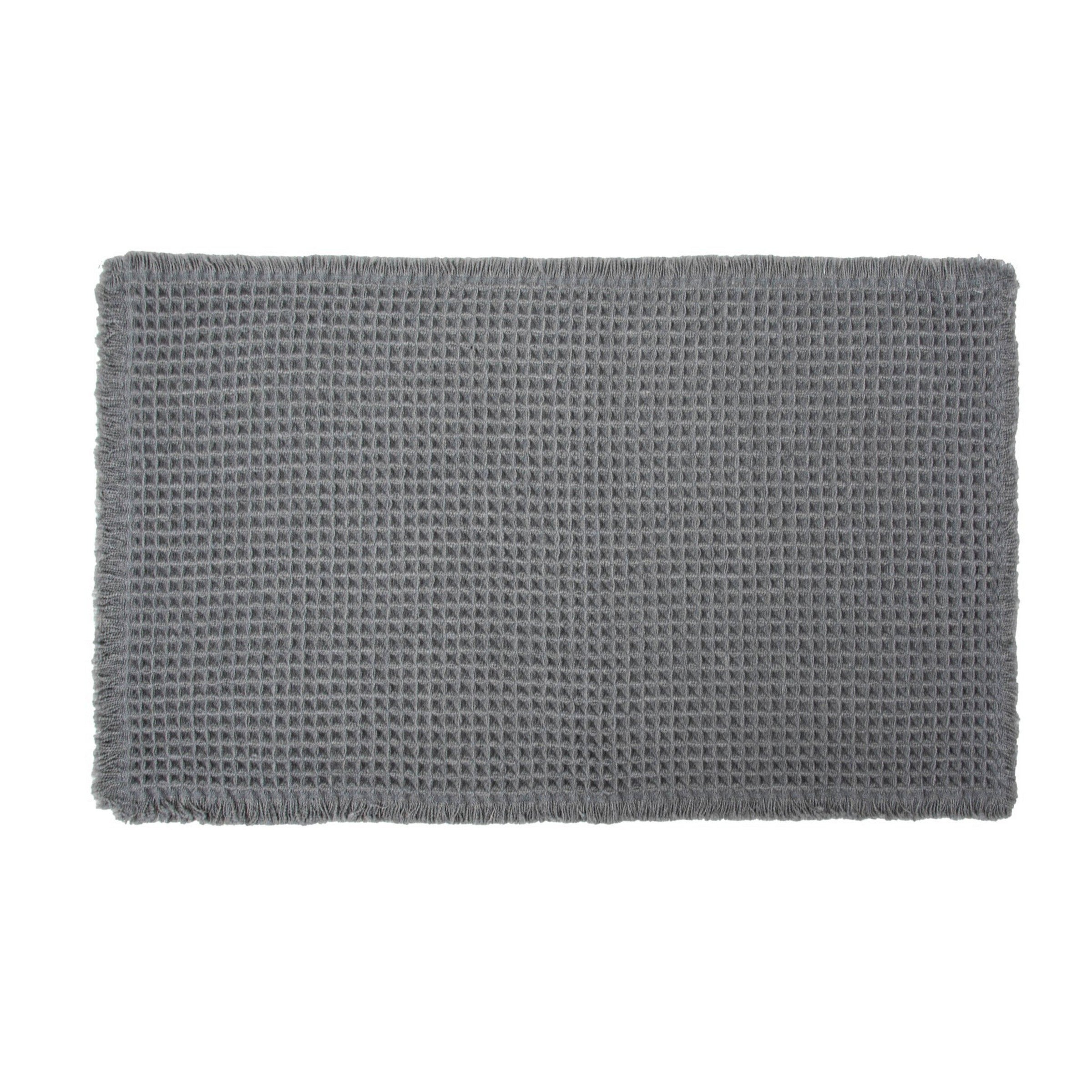 Woven Anti-slip Waffle Bath Mat 100% Polyester/Back 100% Rubber - Charcoal  18x30in