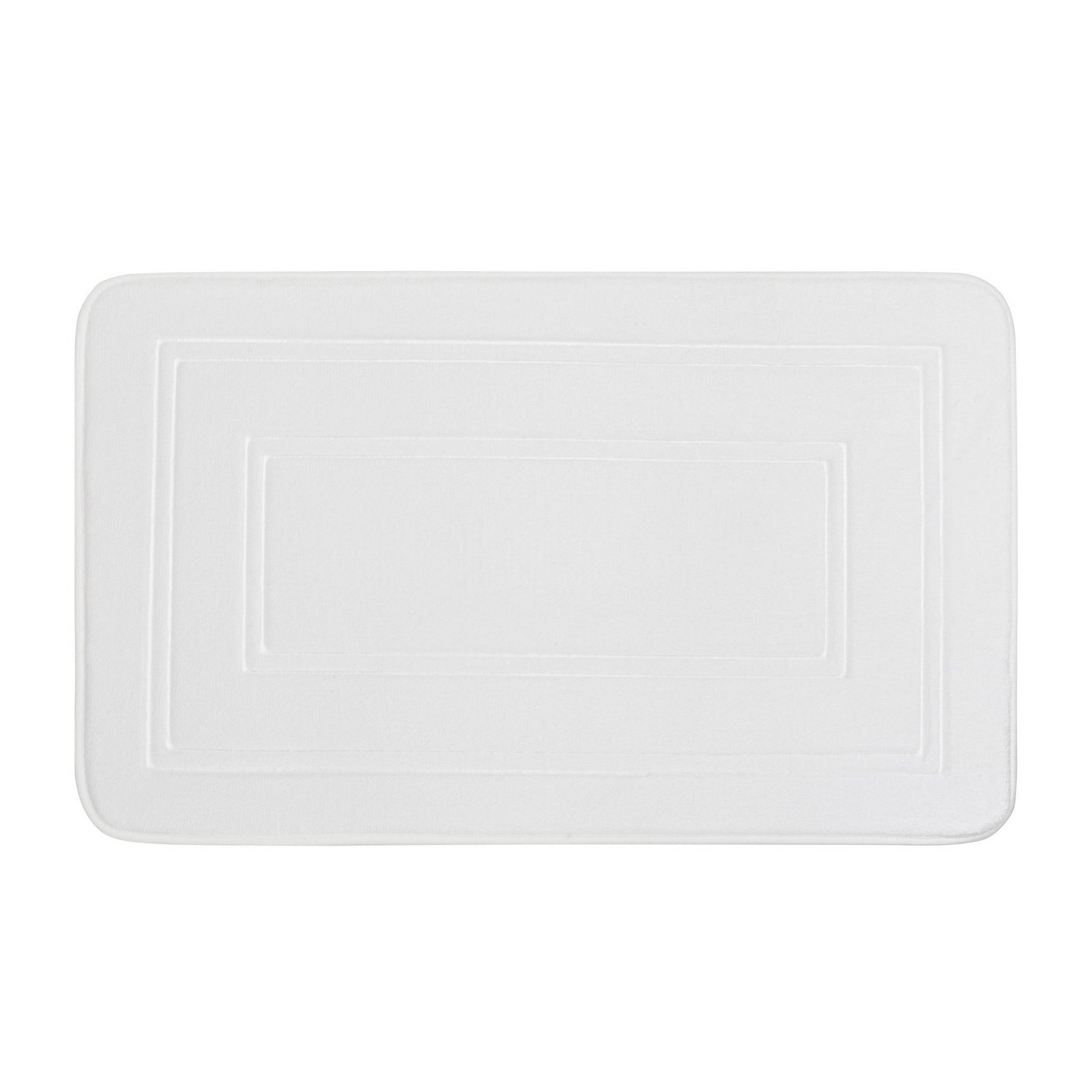 Woven Memory Foam Bath Mat - Polyester/PVC - White 18x30in