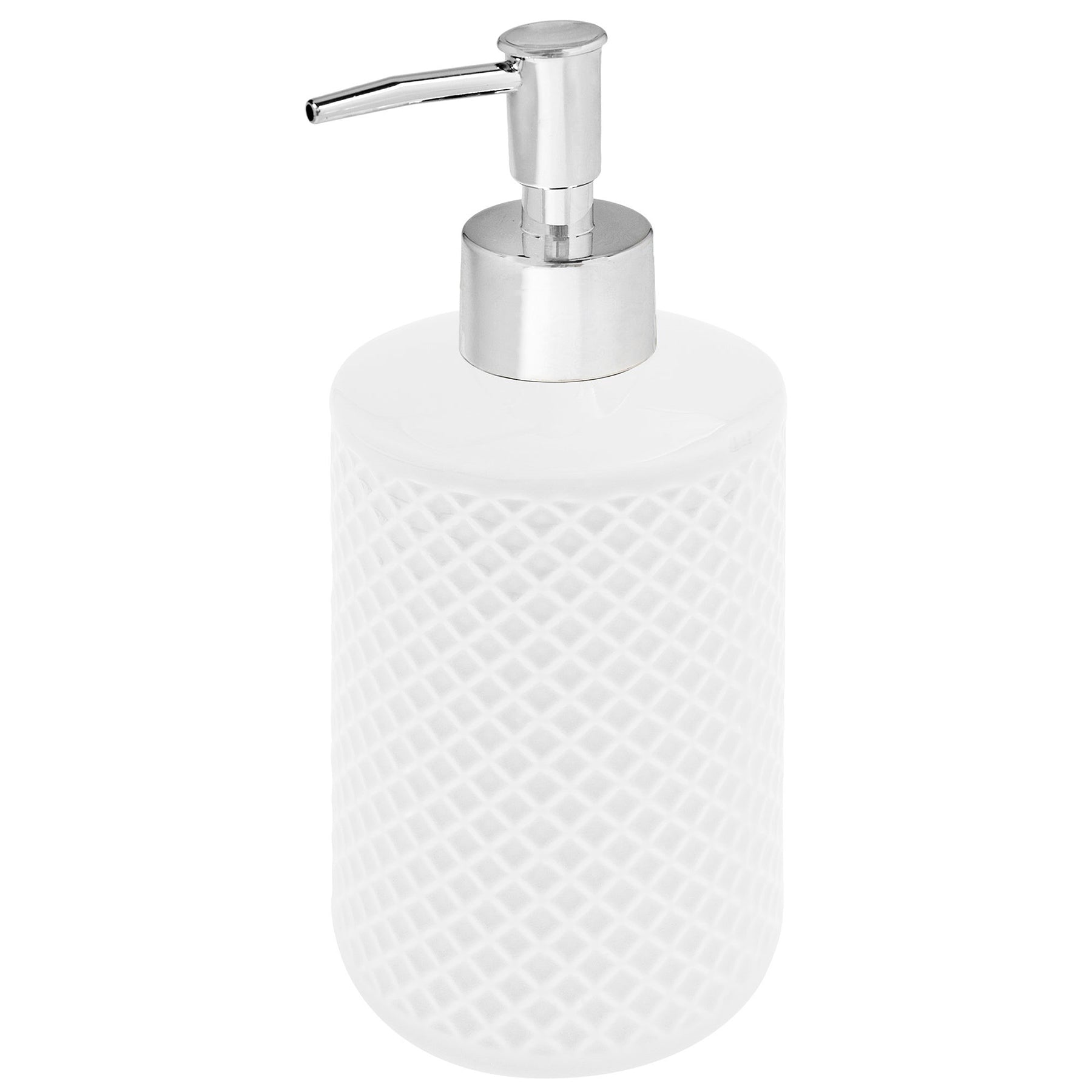 Textured Ceramic Soap Pump - White 420ml