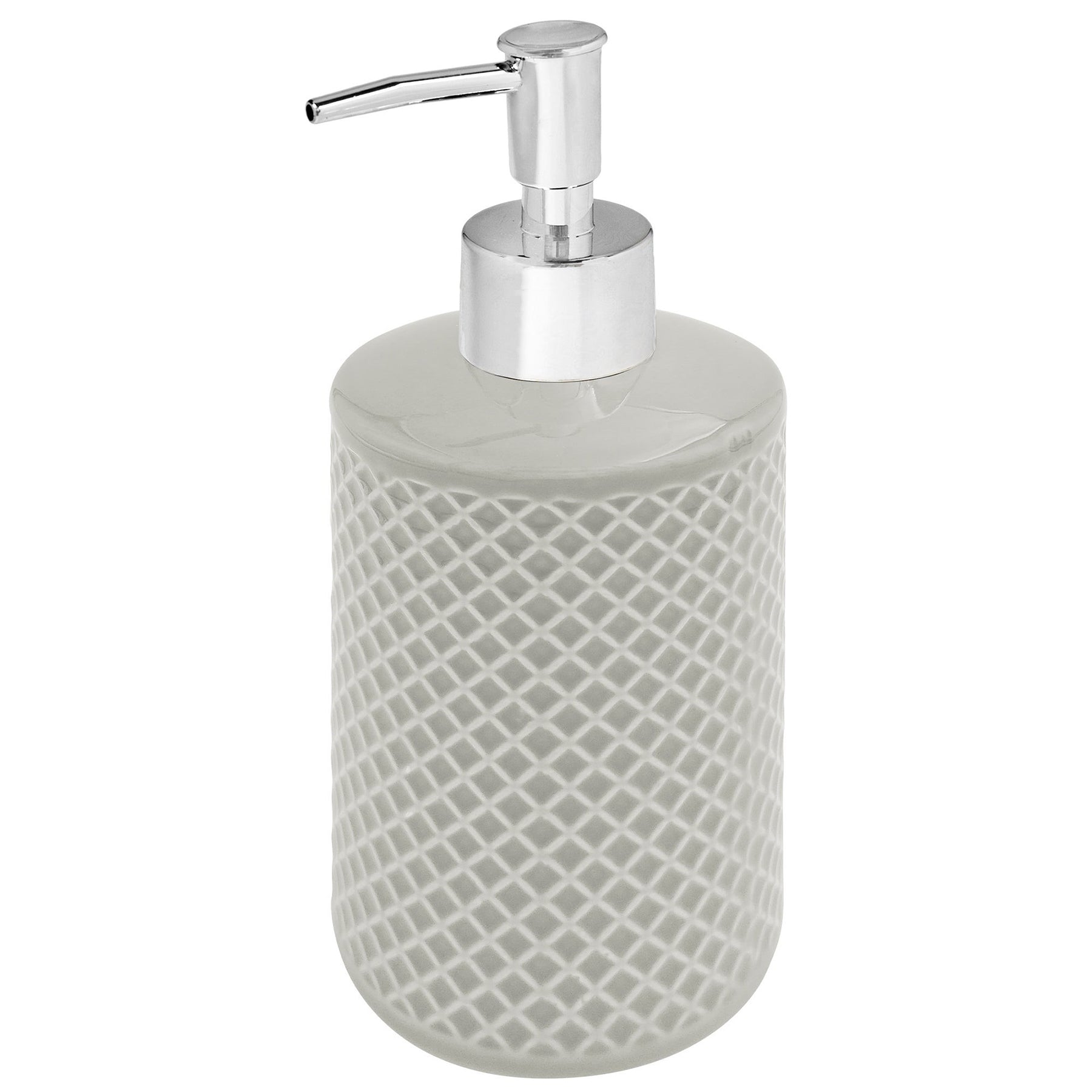 Textured Ceramic Soap Pump - Light Grey 420ml