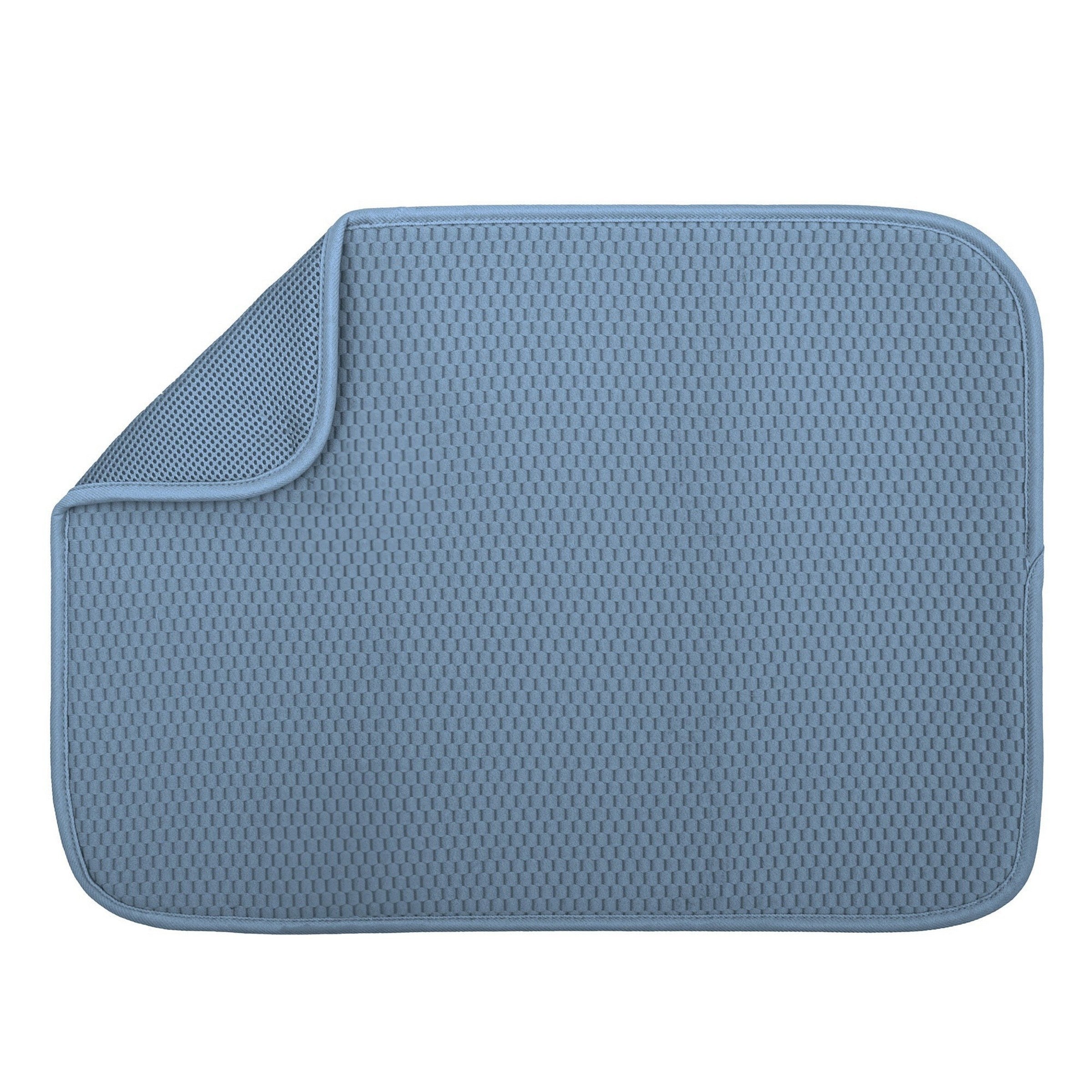 Knit Solid Dish Drying Mat - Denim 15x20in