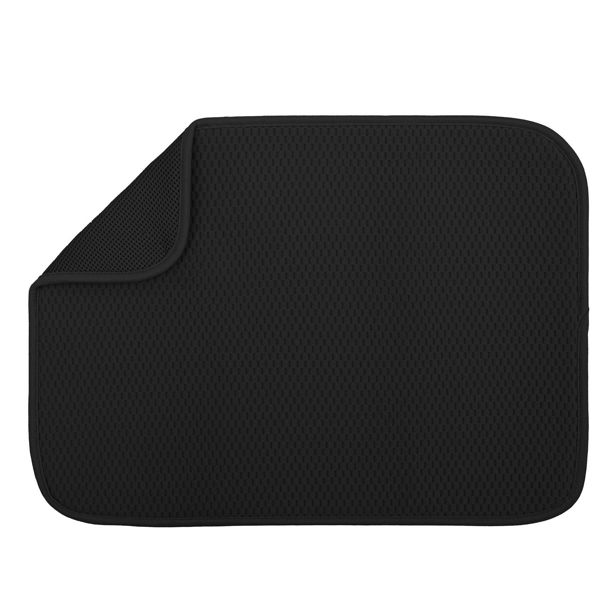 Knit Solid Dish Drying Mat - Black 15x20in