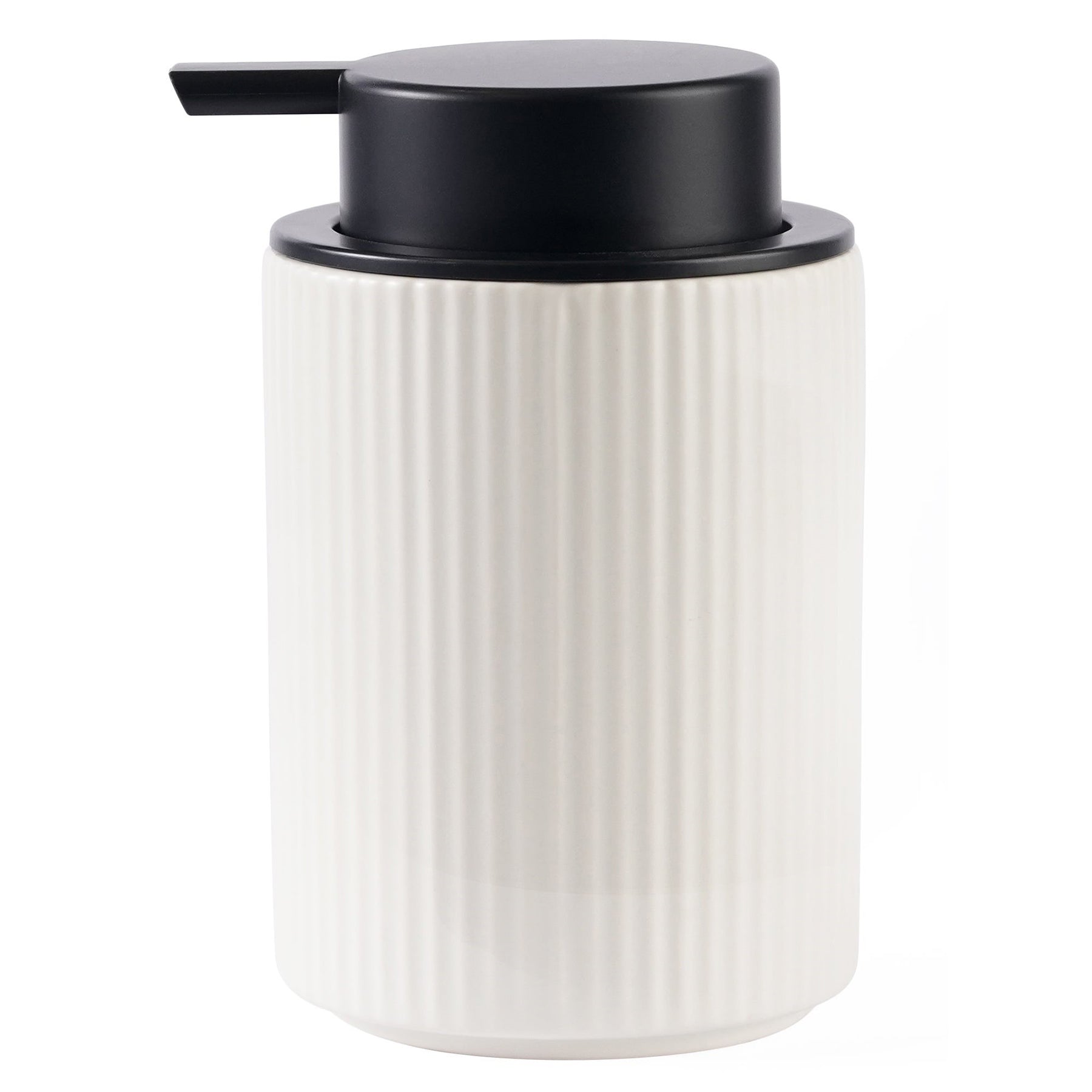Modern Rib Ceramic Soap Pump - Ivory 250ml