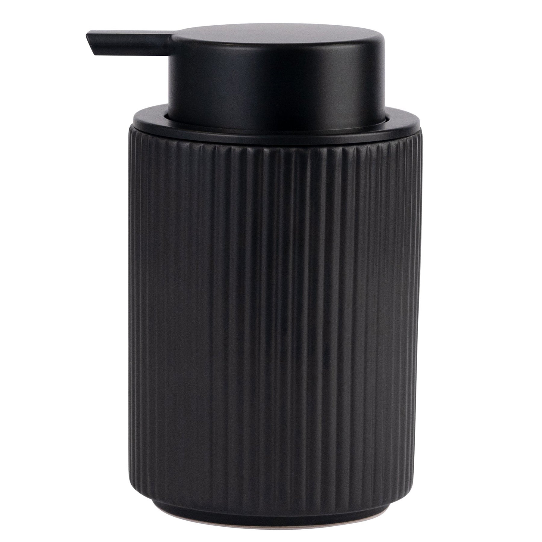 Modern Rib Ceramic Soap Pump - Black 250ml