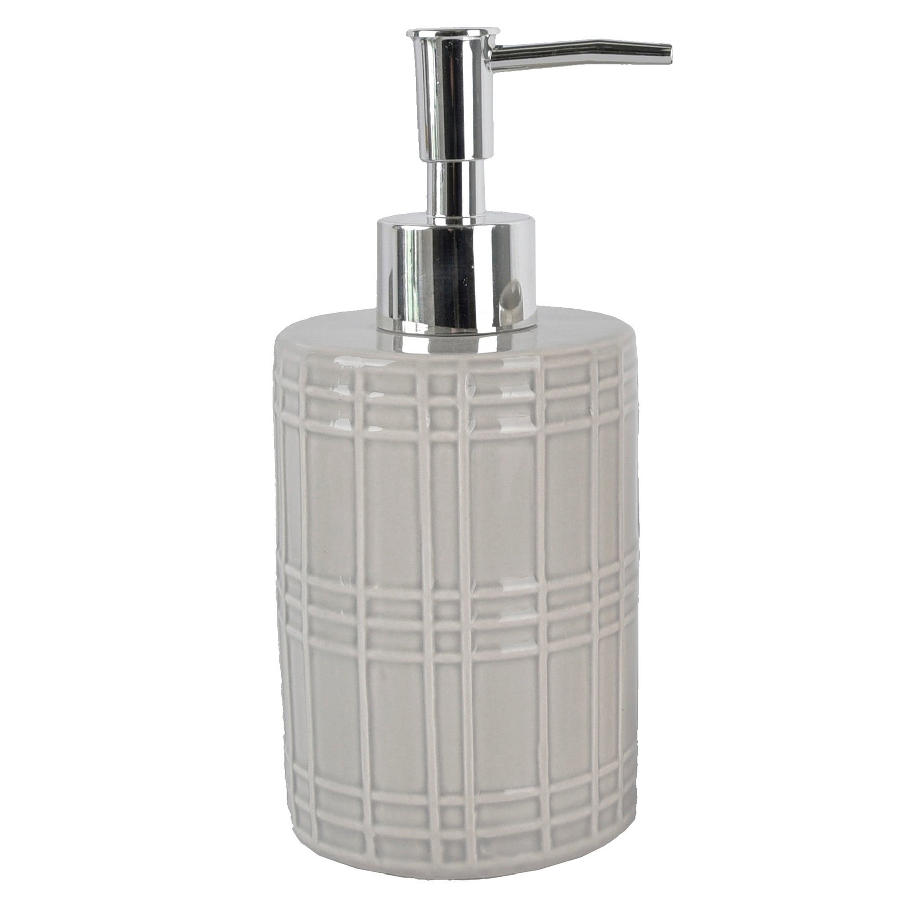 Textured Plaid Grey Ceramic Soap Pump 420ml