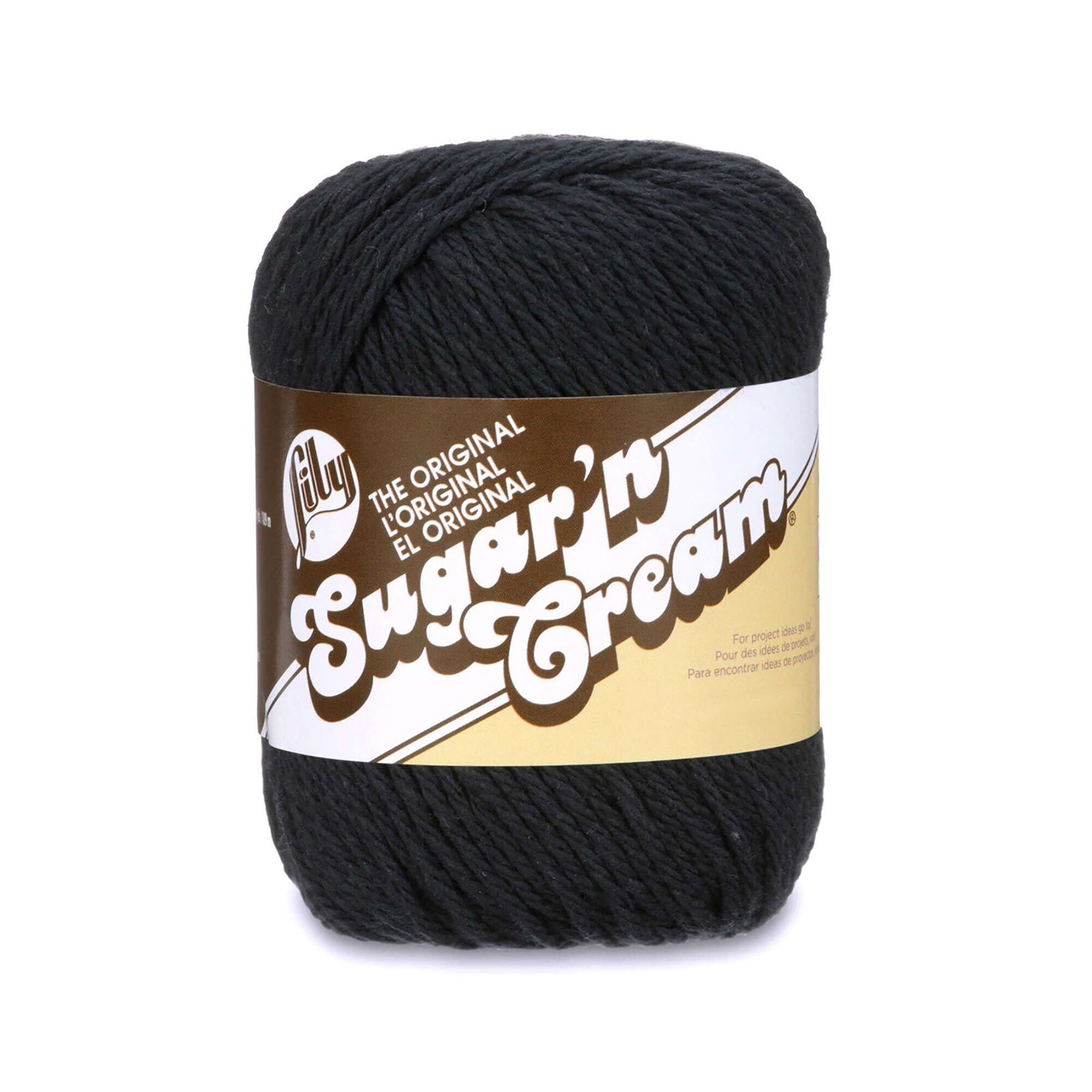 Lily Sugar'n Cream The Original Yarn Black - 100% Cotton - Medium 4 120yds (109m)