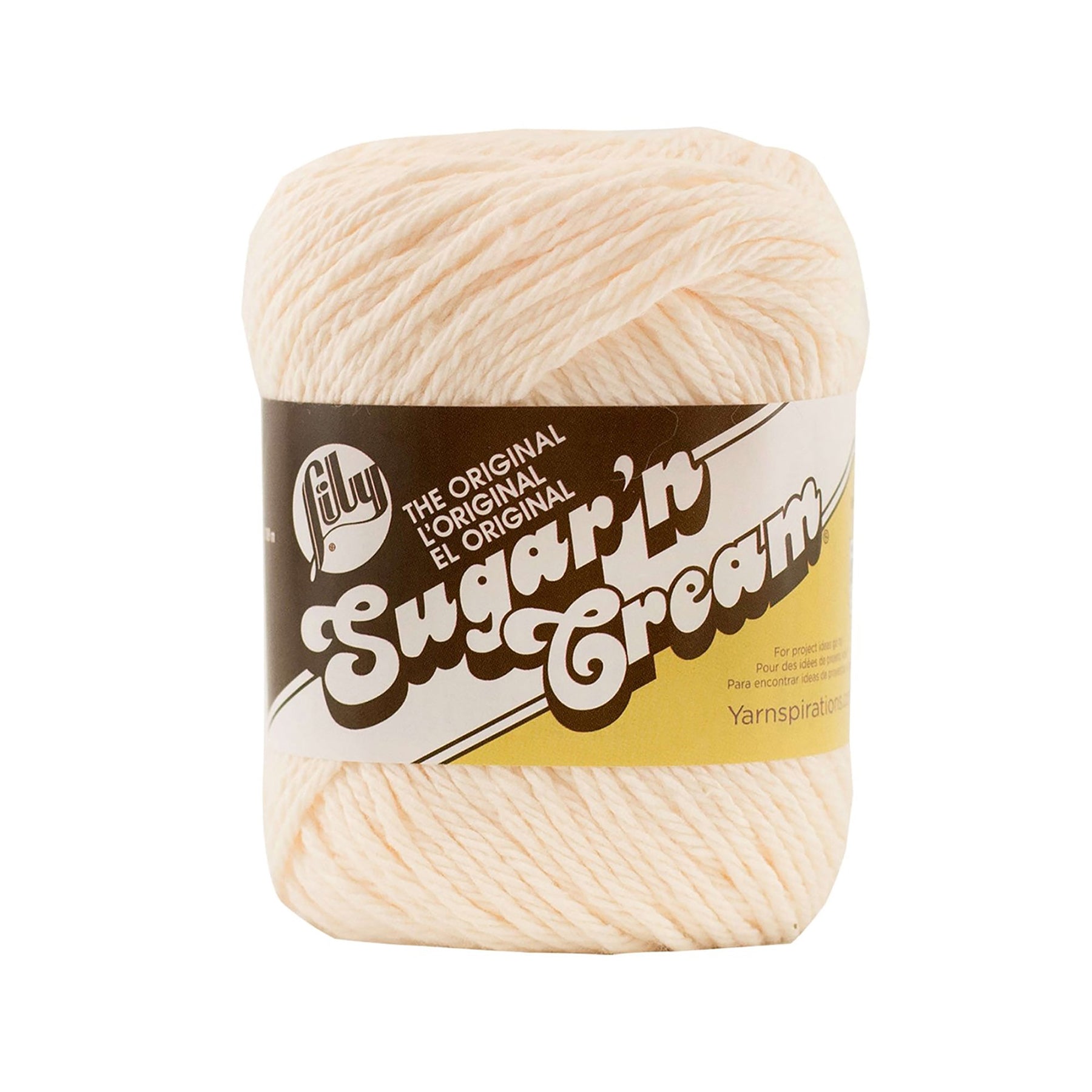 Lily Sugar'n Cream The Original Yarn Soft Ecru - 100% Cotton - Medium 4 120yds (109m)
