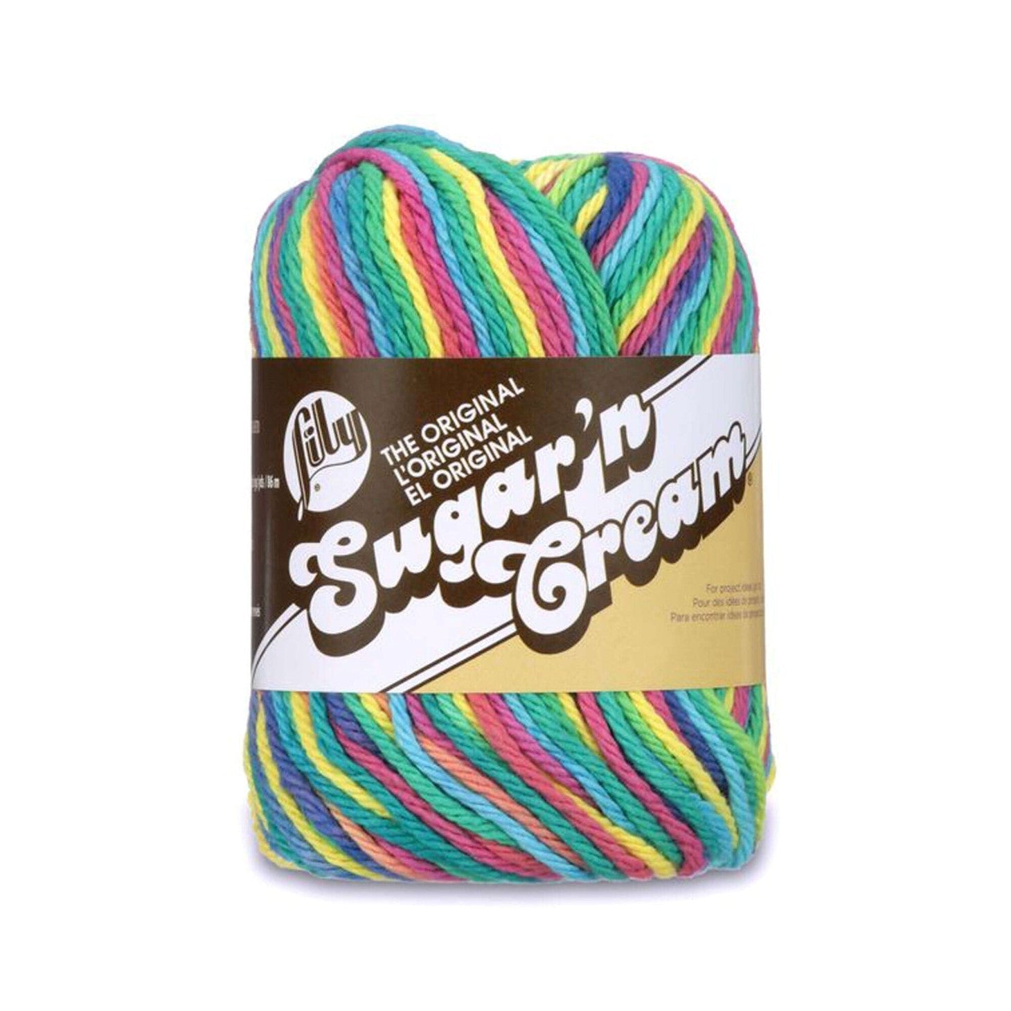 Lily Sugar'n Cream Ombres Yarn Psychedelic Ombre - 100% Cotton - Medium 4 95yds (86m)
