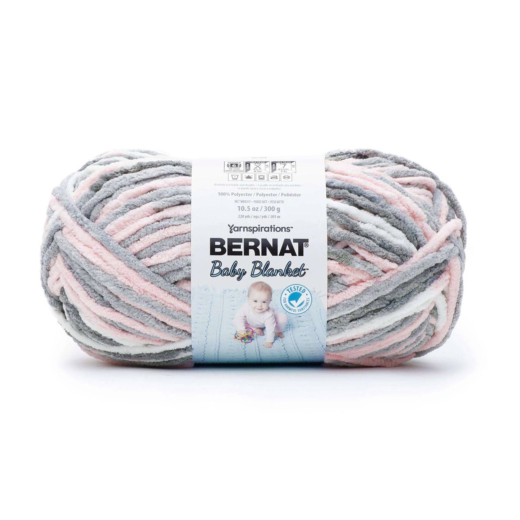 Bernat Baby Blanket Yarn Baby Greys - 100% Polyester - Super Bulky 6  220yds (201m)