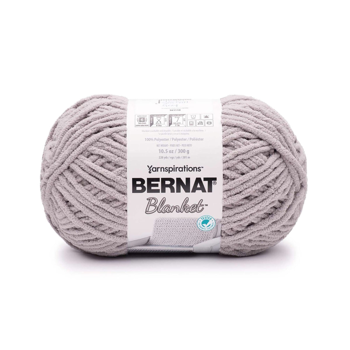 Bernat Blanket Yarn Sea Gull Grey - 100% Polyester - Super Bulky 6  220yds (201m)