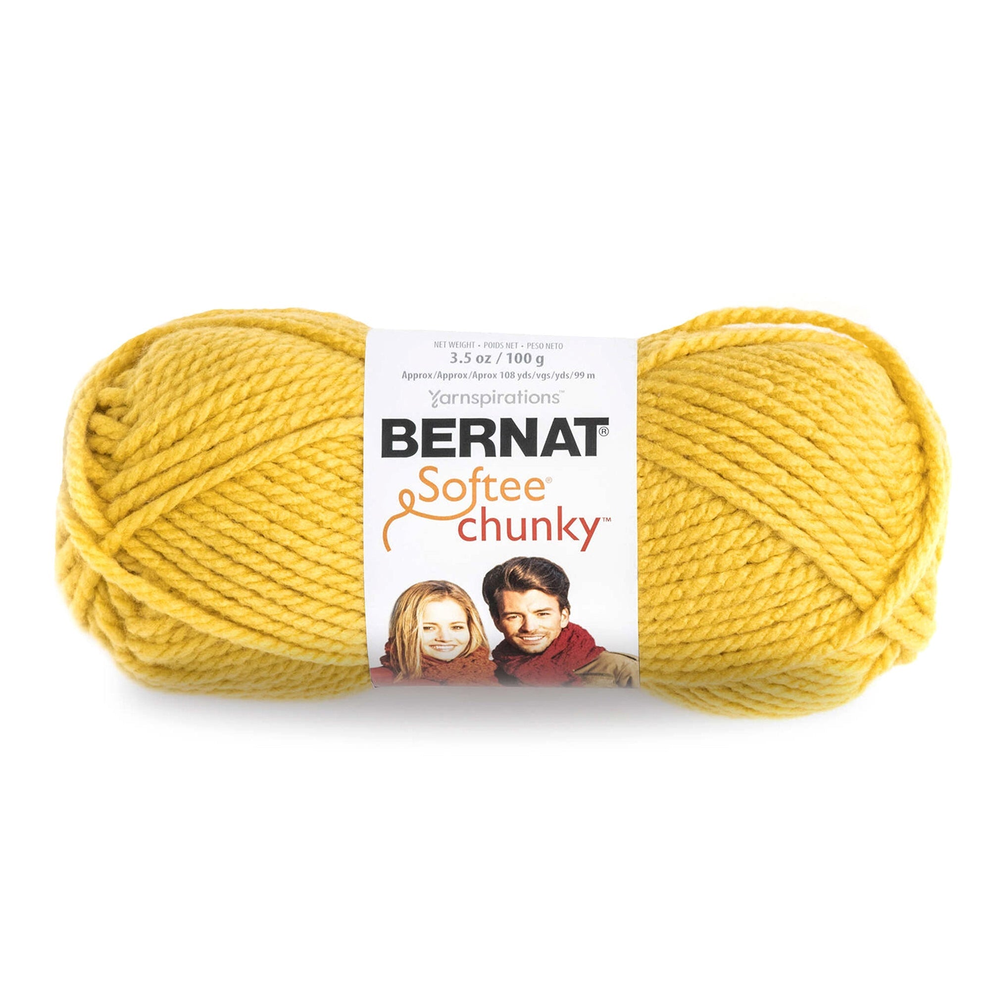 Bernat Softee Chunky Yarn Glowing Gold - 100% Acrylic - Super Bulky 6 108yds (99m)