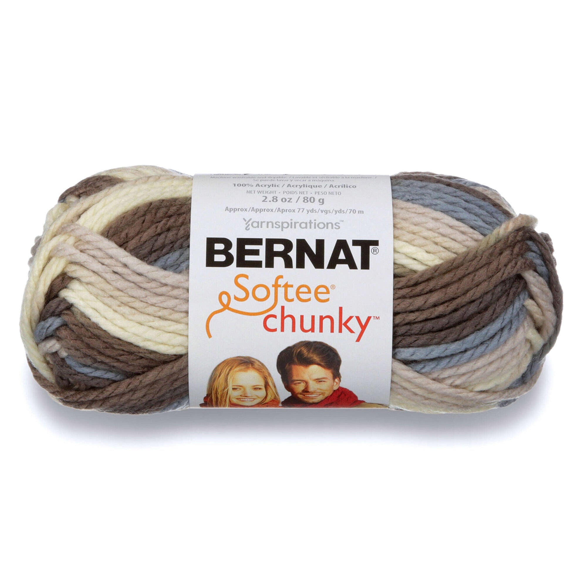 Bernat Softee Chunky Ombres Yarn Nature's Way - 100% Acrylic - Super Bulky 6 74yds (68m)