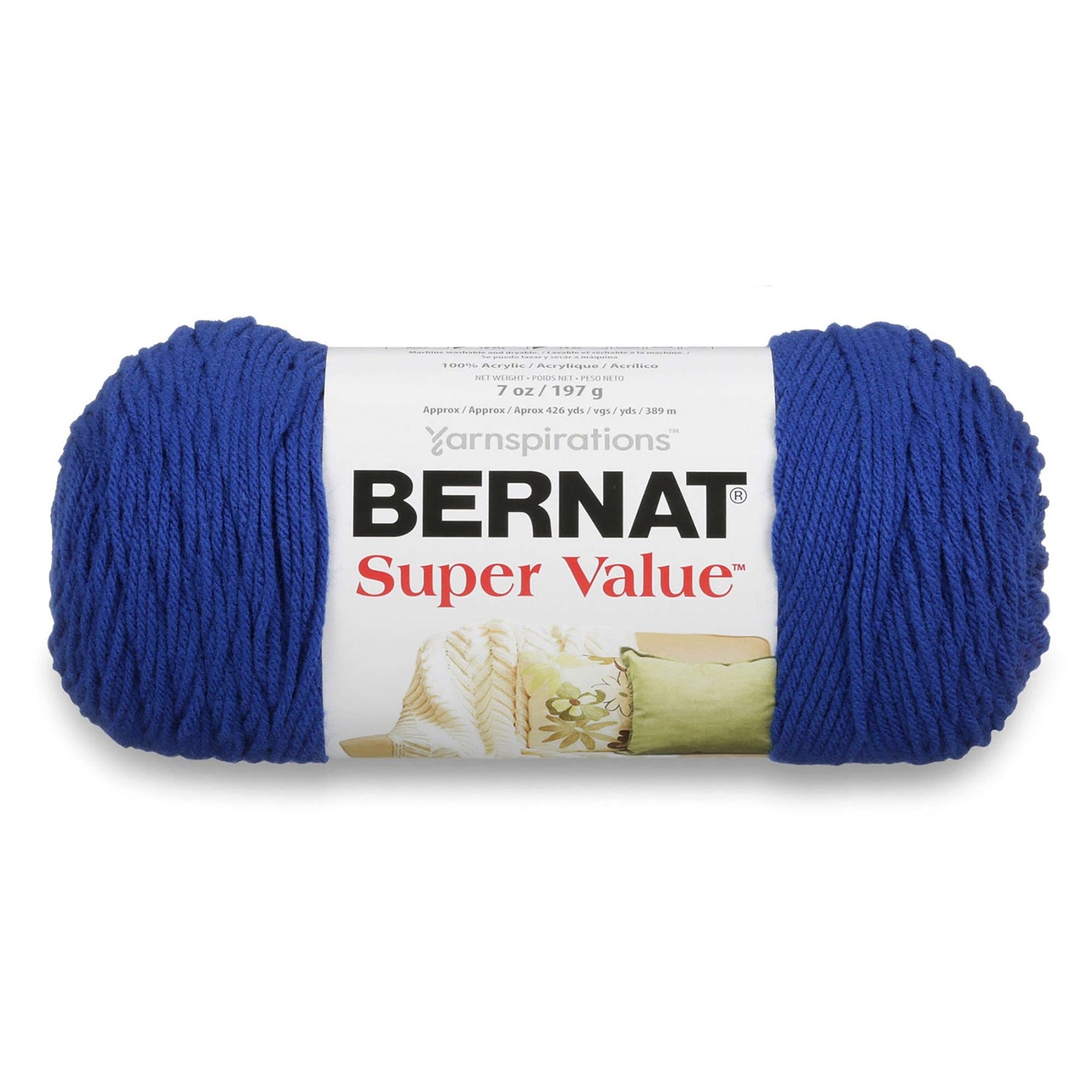 Bernat Super Value Yarn Royal Blue - 100% Acrylic - Medium 4  440yds (402m)