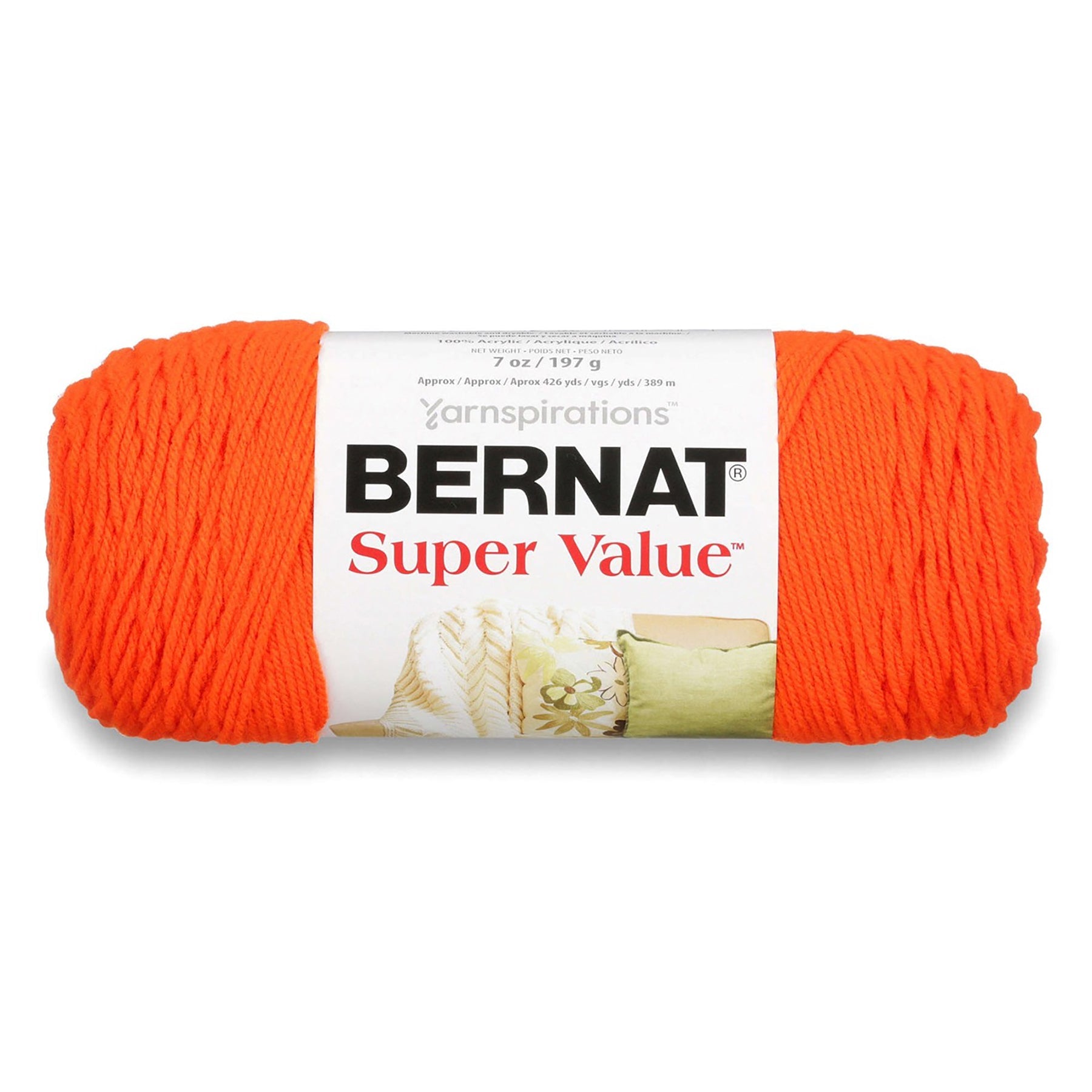 Bernat Super Value Yarn Carrot - 100% Acrylic - Medium 4  440yds (402m)