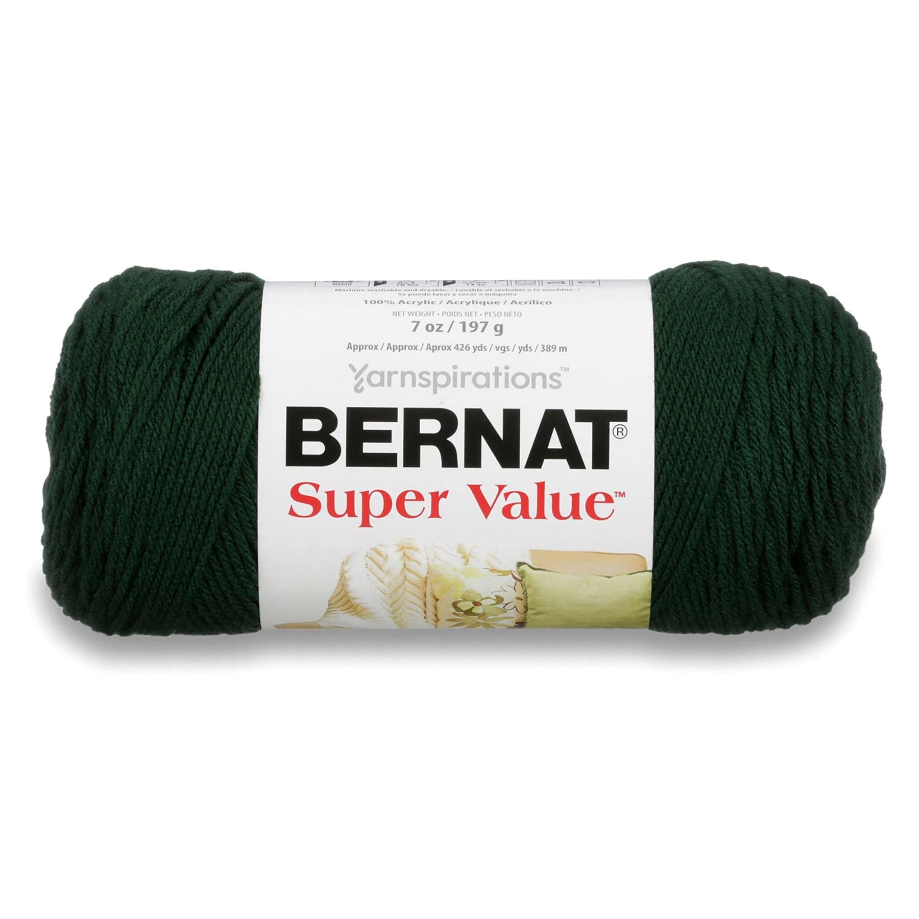 Bernat Super Value Yarn Deep Sea Green - 100% Acrylic - Medium 4  440yds (402m)